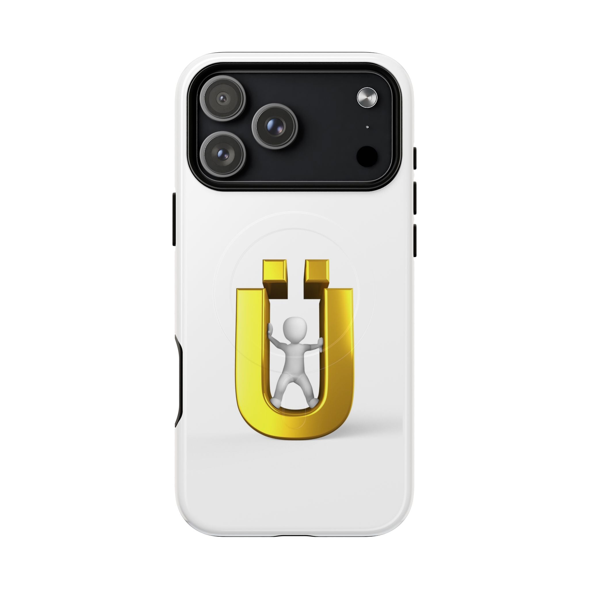 Coque de téléphone à logo lettre Ü dorée | Coque magnétique robuste