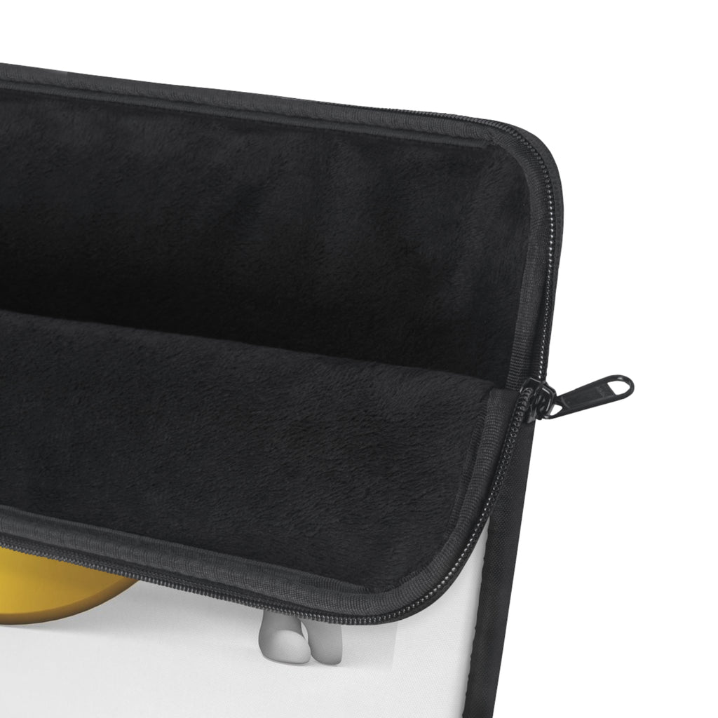 3D Gold Letter O with Leaning Figurine Laptop Sleeve | Initial O