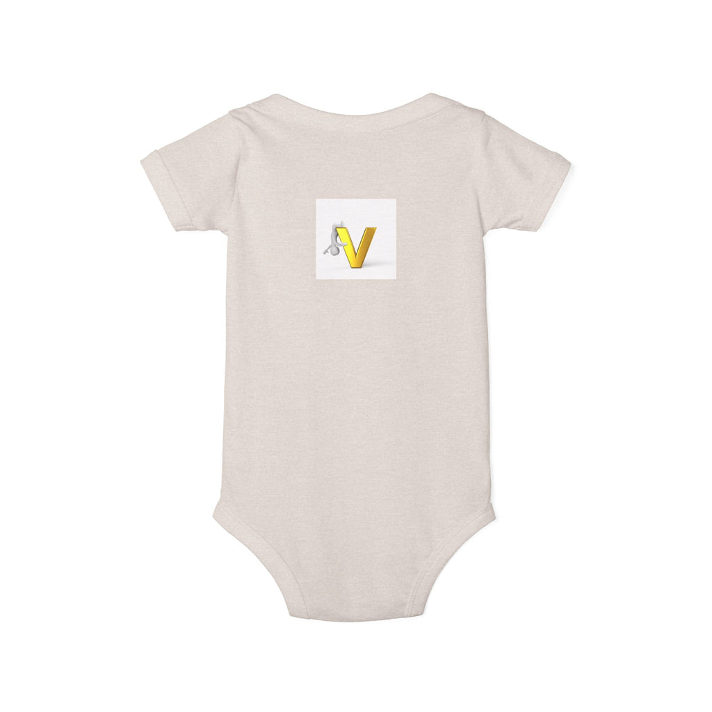 Letter V Baby Onesie | Gold Monogram Infant Bodysuit