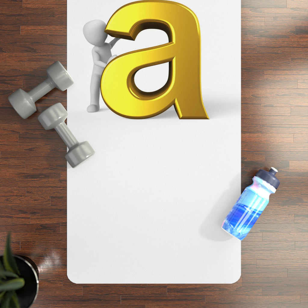 Gold 3D Letter A Illustration Rubber Yoga Mat | Alphabet Initial Mat