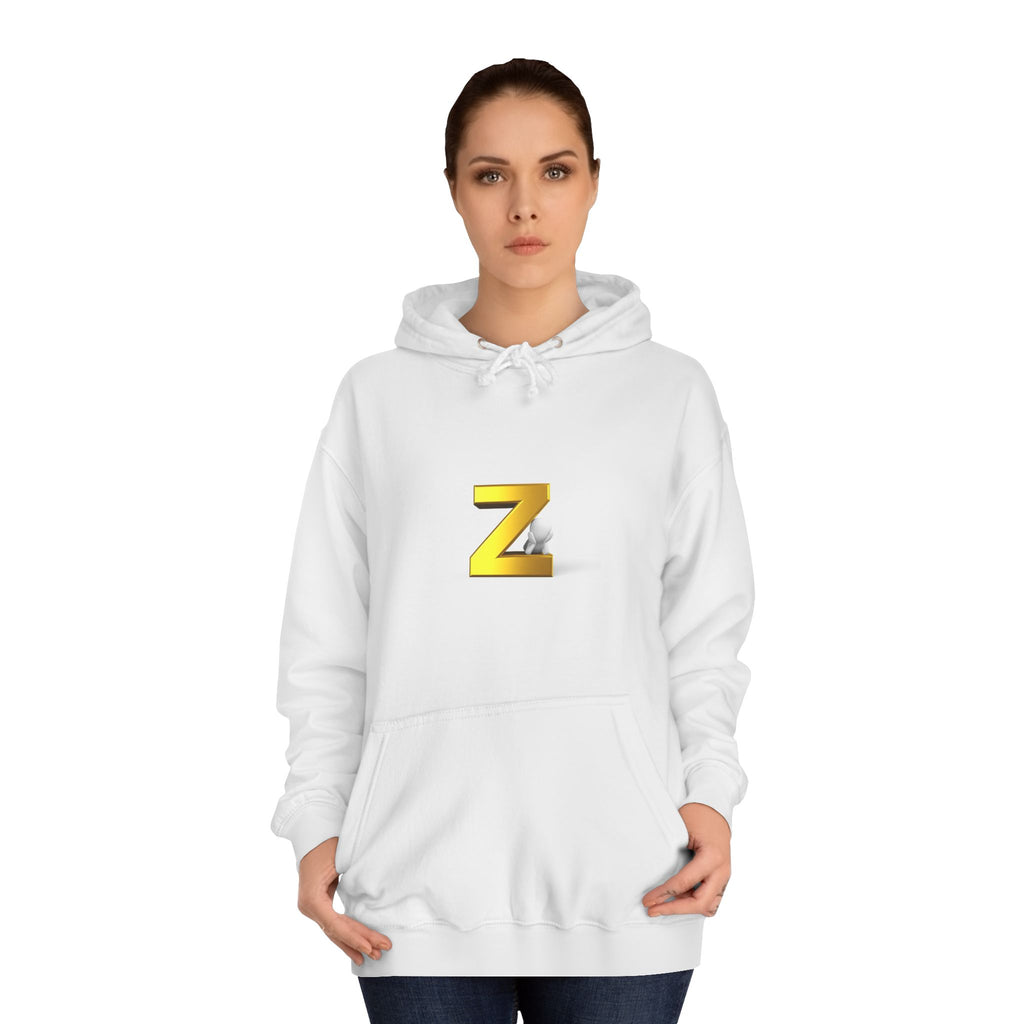 Gold 3D Letter Z Hoodie | Initial Monogram Pullover