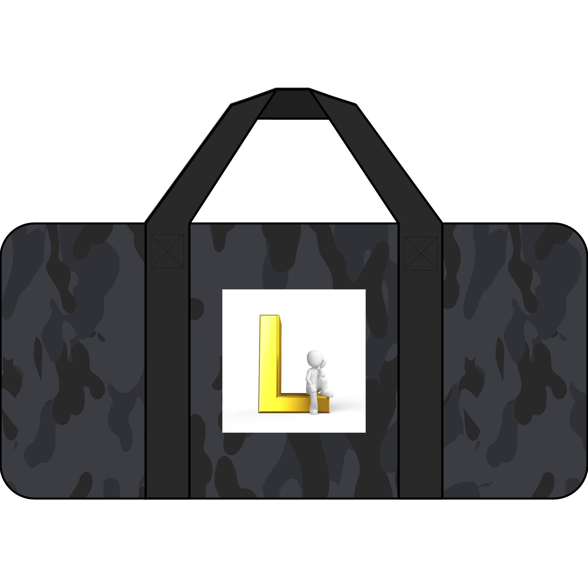 Yellow Letter L Logo Tripper Duffel Bag | Checker or Camo Strap Options