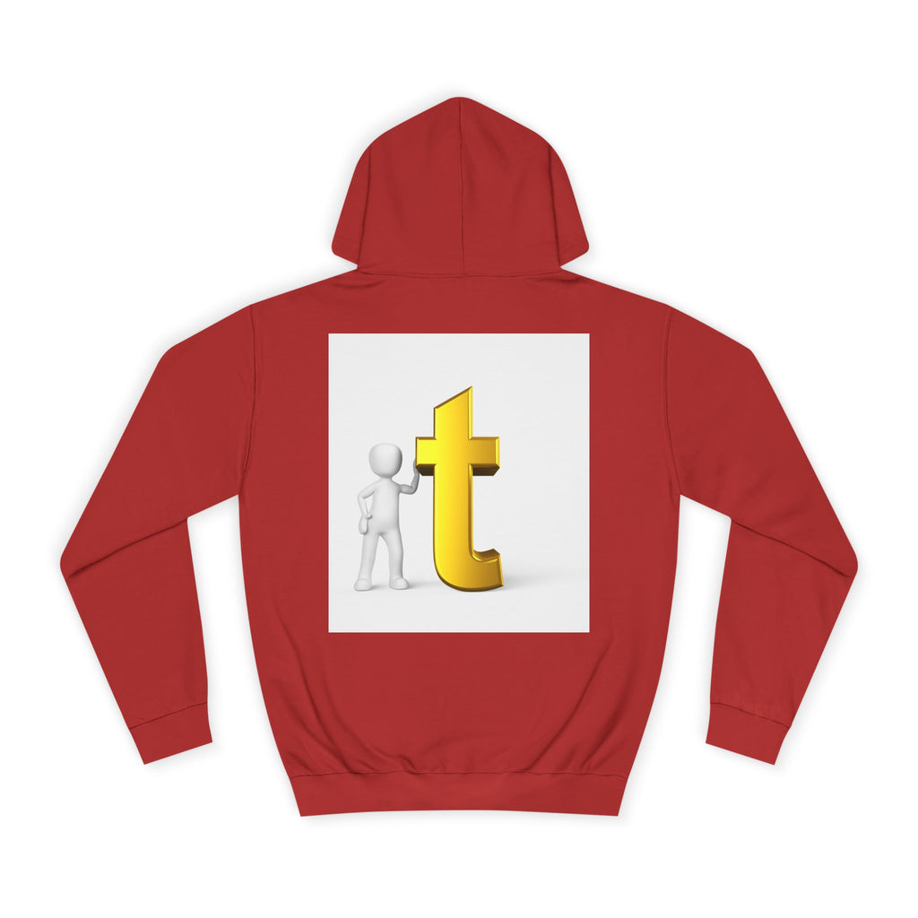 3D Gold Letter T Hoodie | Minimal Letterman Initial Sweatshirt