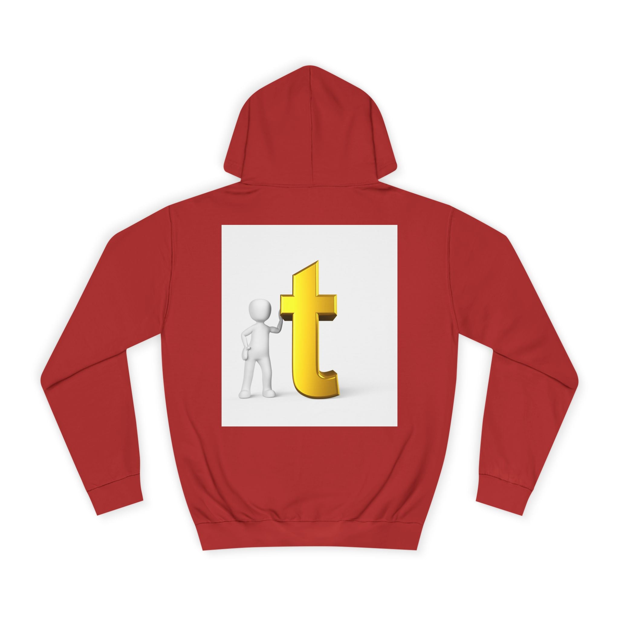 3D Gold Letter T Hoodie | Minimal Letterman Initial Sweatshirt