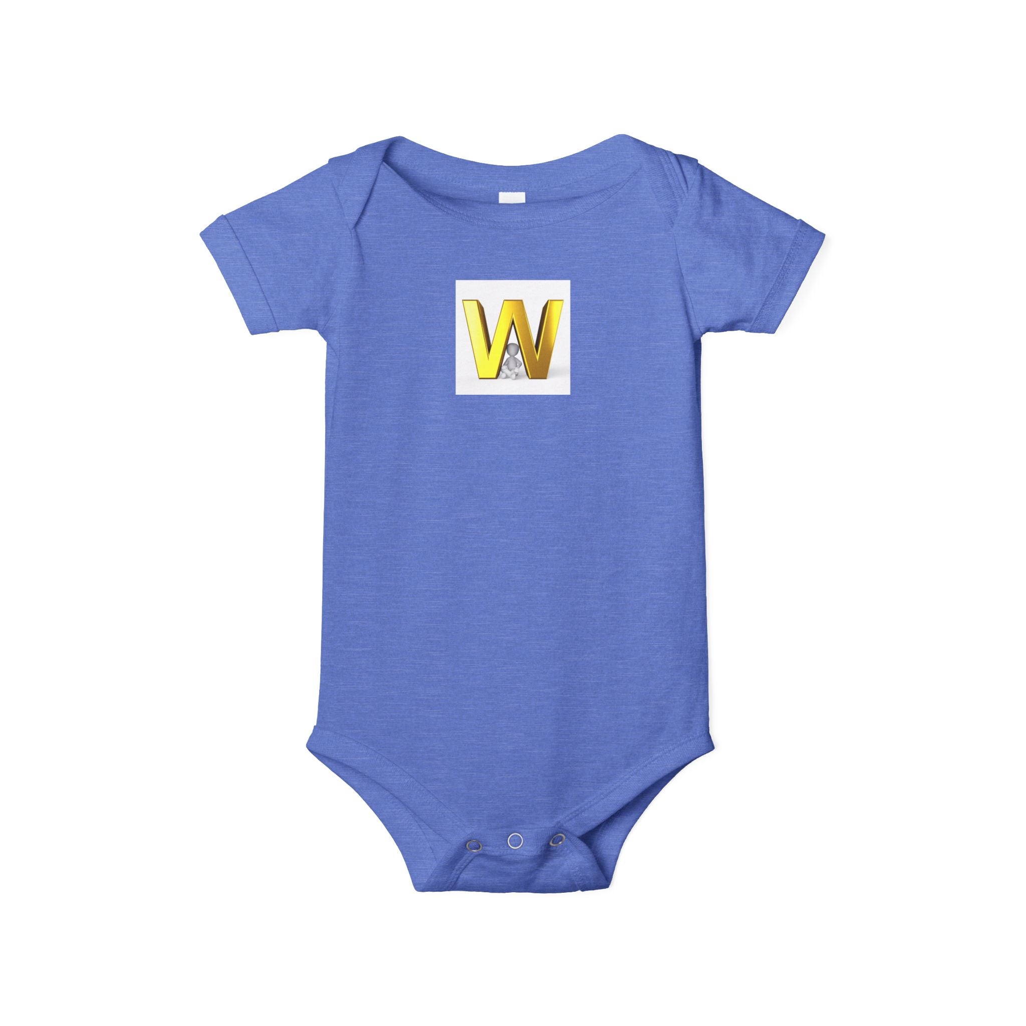Body une pièce pour bébé avec monogramme lettre W dorée | Body pour bébé
