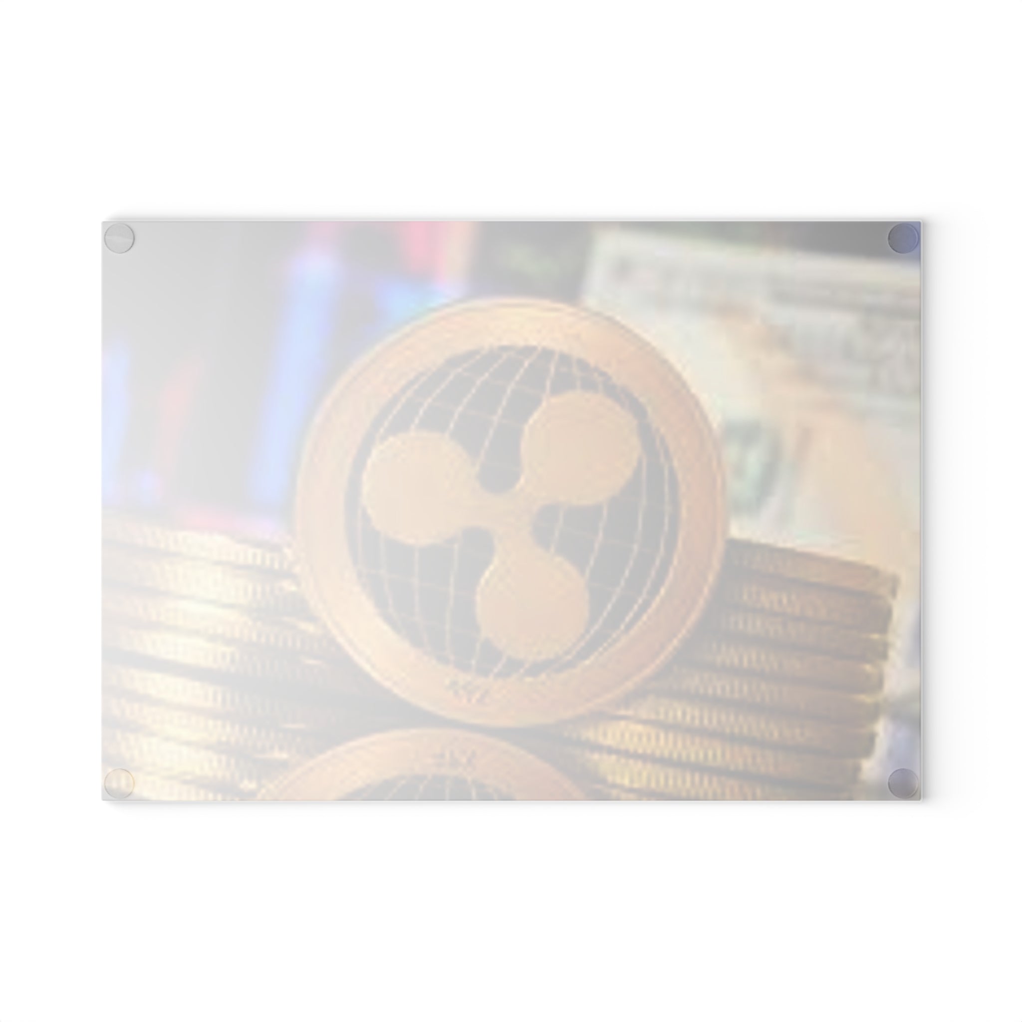 Ripple Crypto Coin Glass Cutting Board | Ripple Logo Kitchen Decor