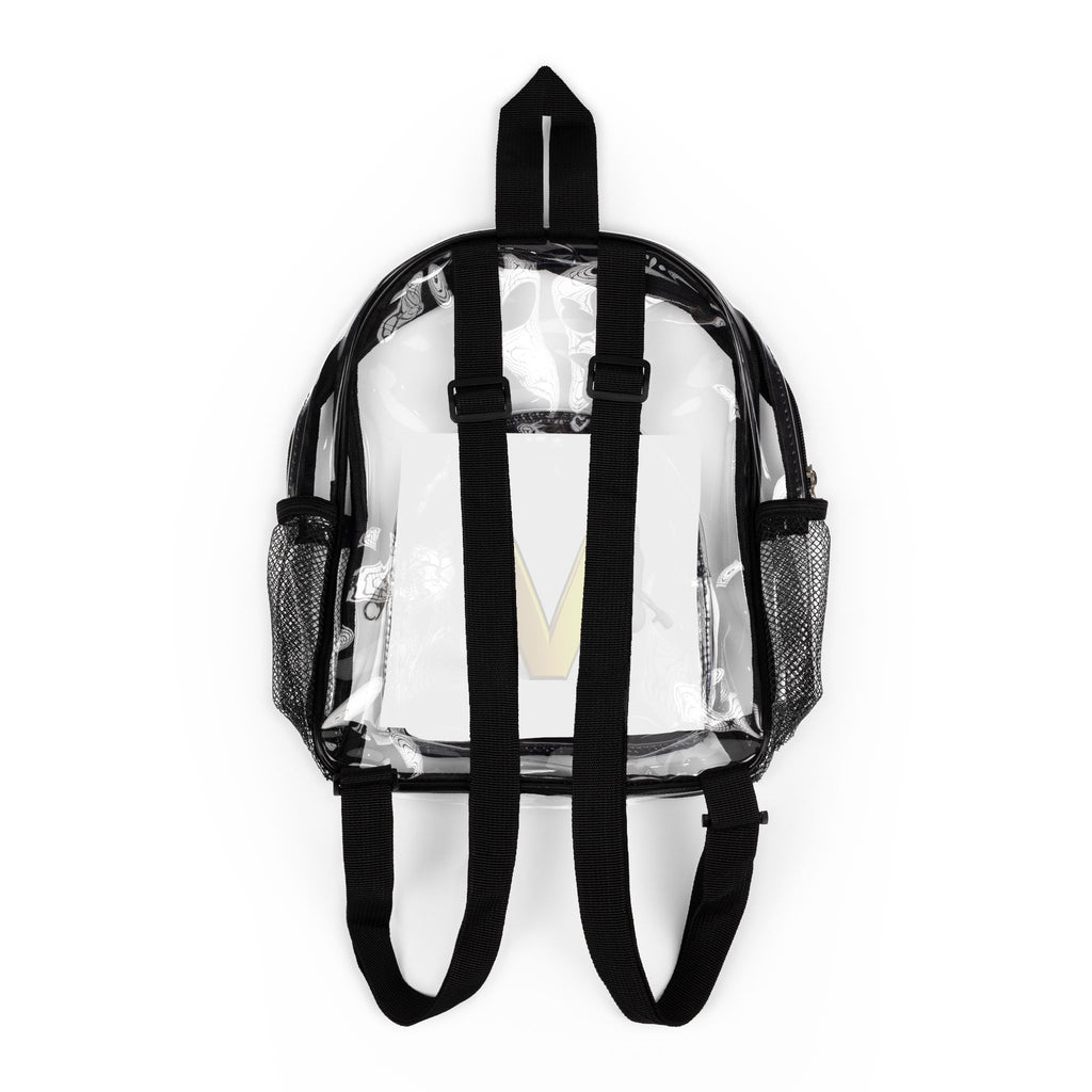 Gold Letter V Clear Stadium Backpack | Transparent School Bag