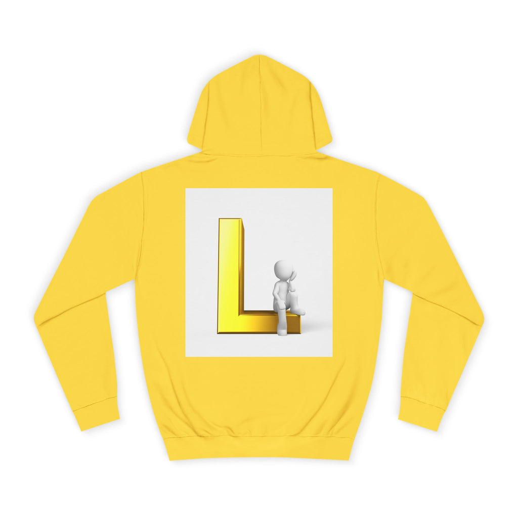 3D Letter L with Figure Hoodie | Initial L Sweatshirt