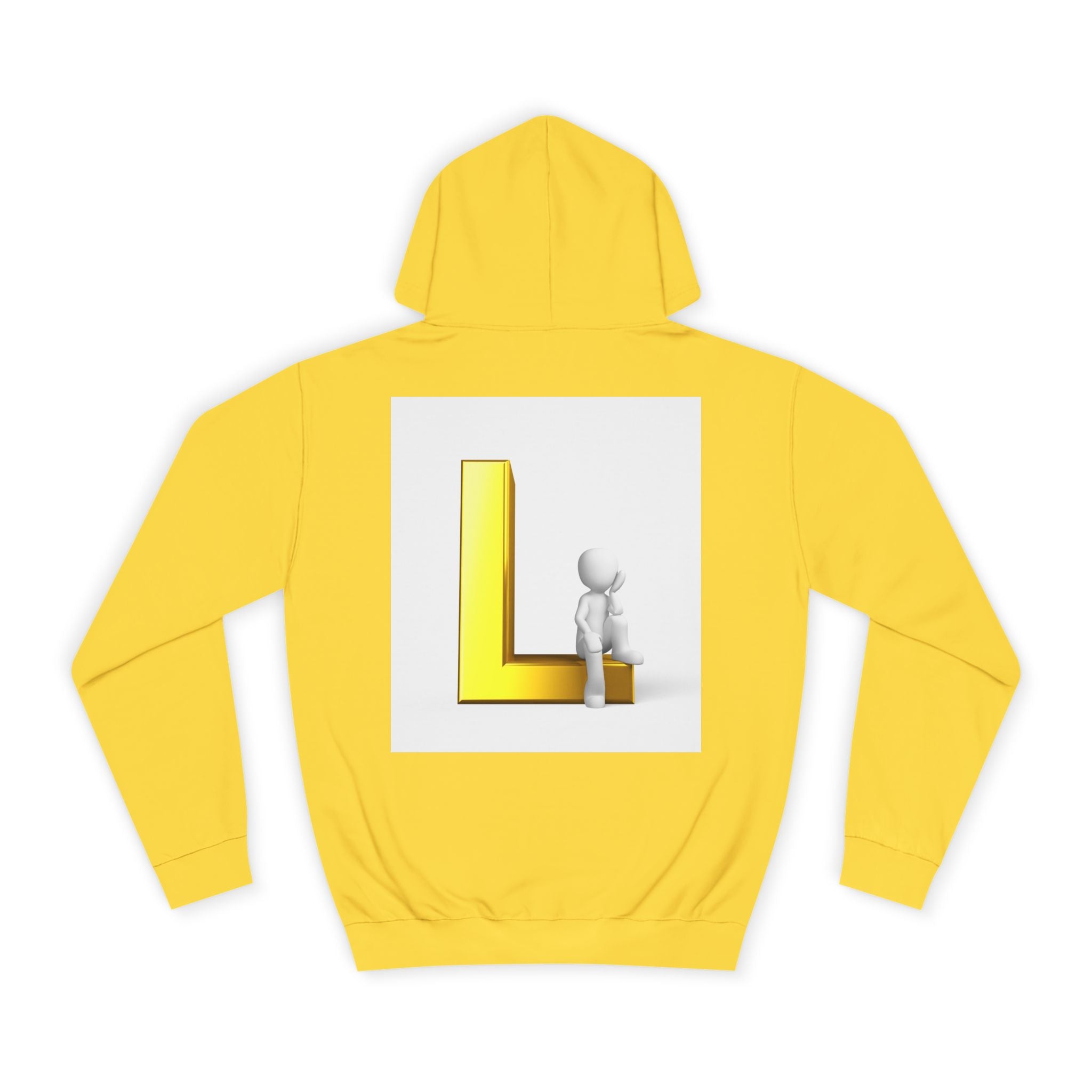 3D Letter L with Figure Hoodie | Initial L Sweatshirt