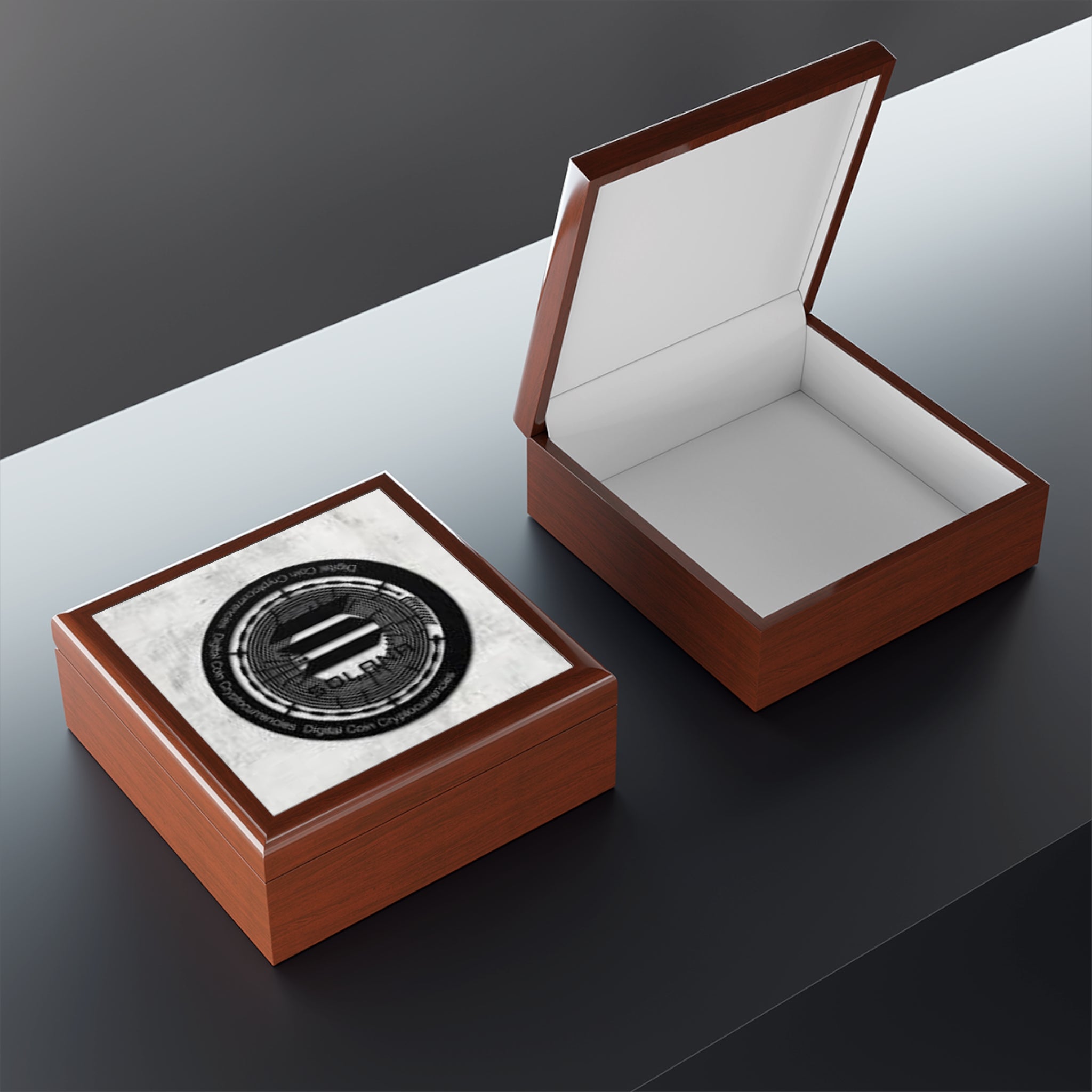 Solana Coin design Jewelry Box | Crypto logo keepsake box
