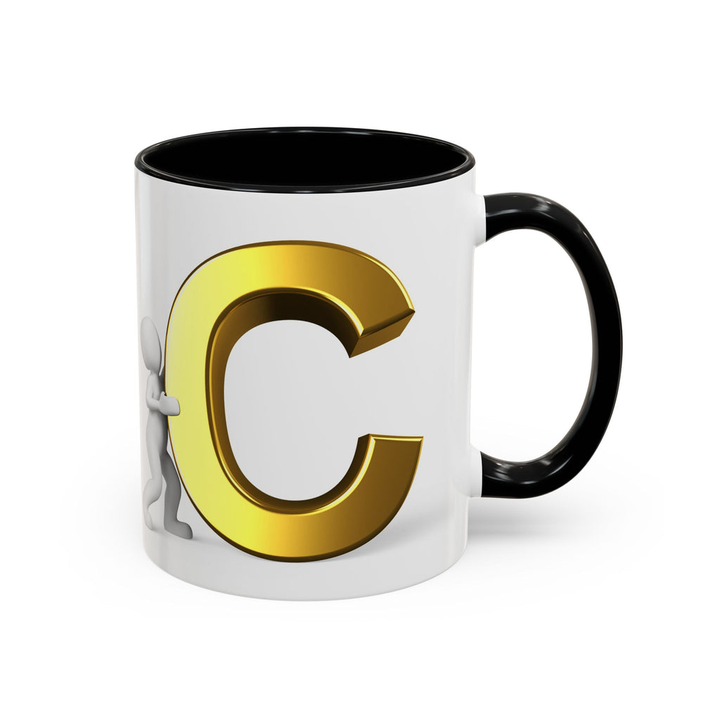 Tasse mit goldenem Buchstaben C | Akzent-Kaffeetasse, Initialbuchstabe C
