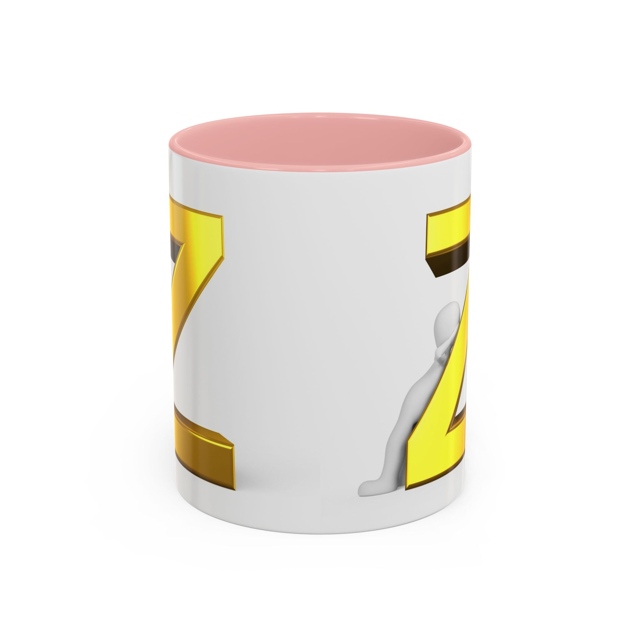 Mug lettre Z dorée | Mug à café avec anse colorée 325 ml 440 ml