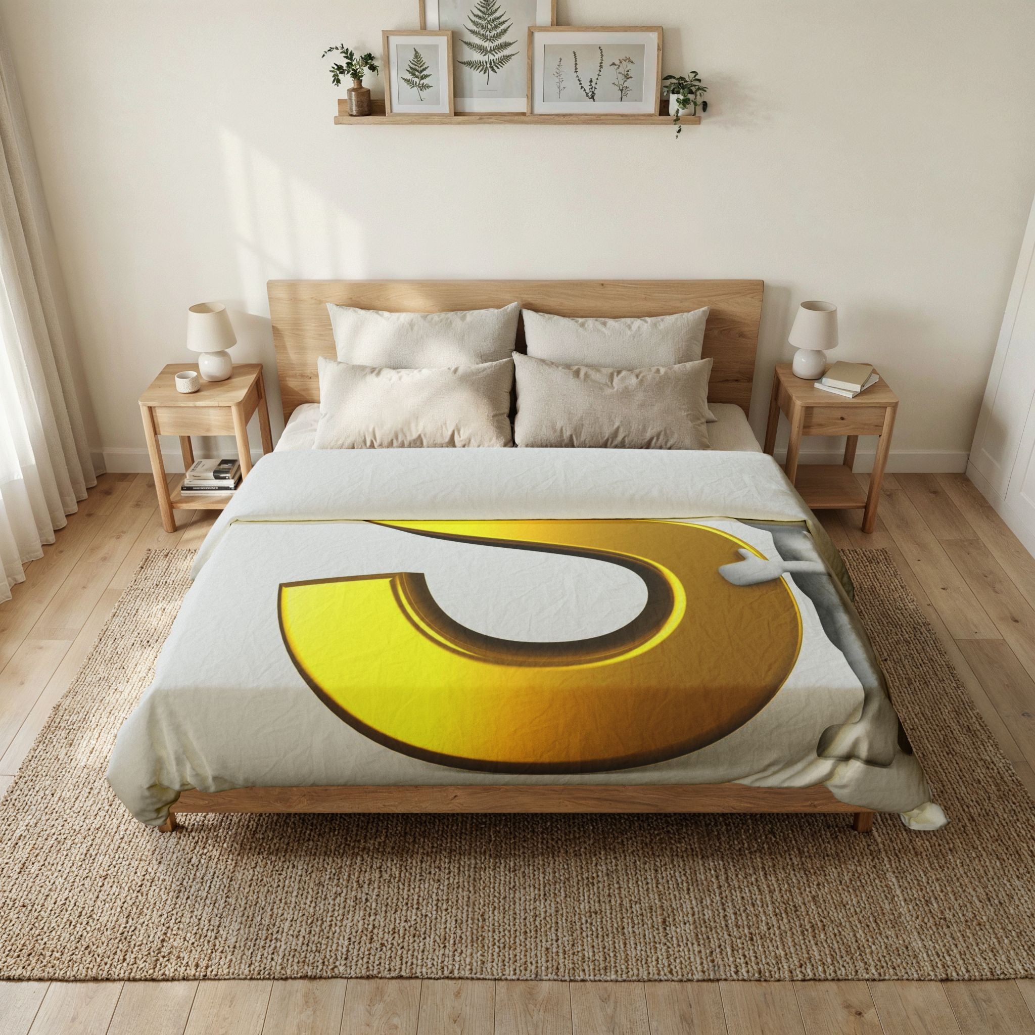 Gold Letter S Duvet Cover | Monogram Initial Bedding