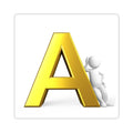 Gold Letter A with 3D Figure Sticker