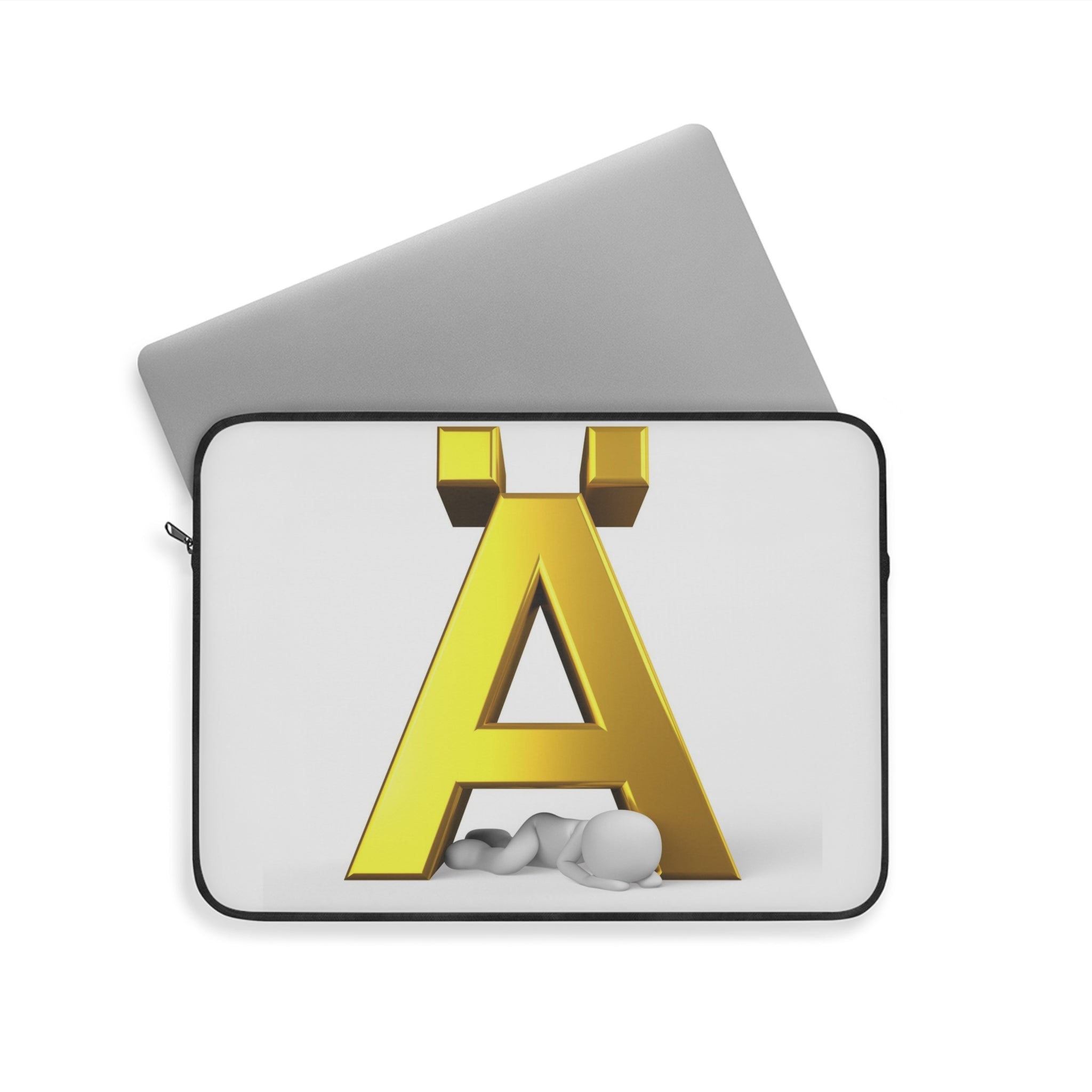 Gold Letter Ä monogram Laptop Sleeve | Scandinavian initial design