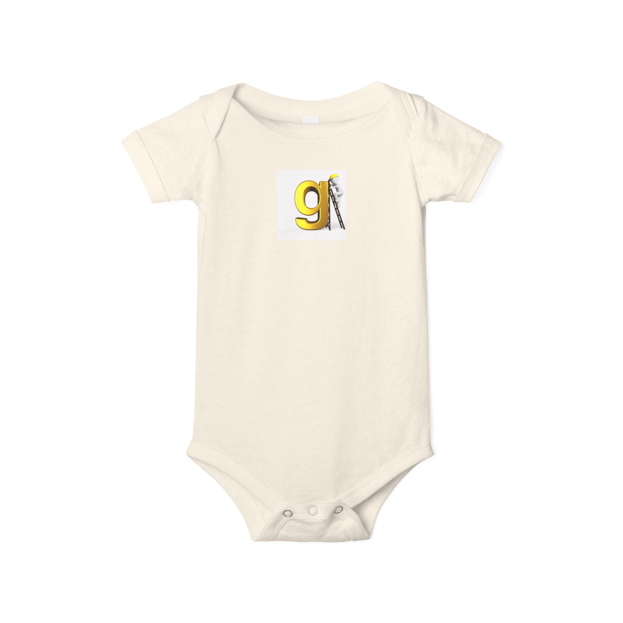 Body pour bébé lettre G jaune avec motif travailleur | Body pour bébé, initiale de l'alphabet