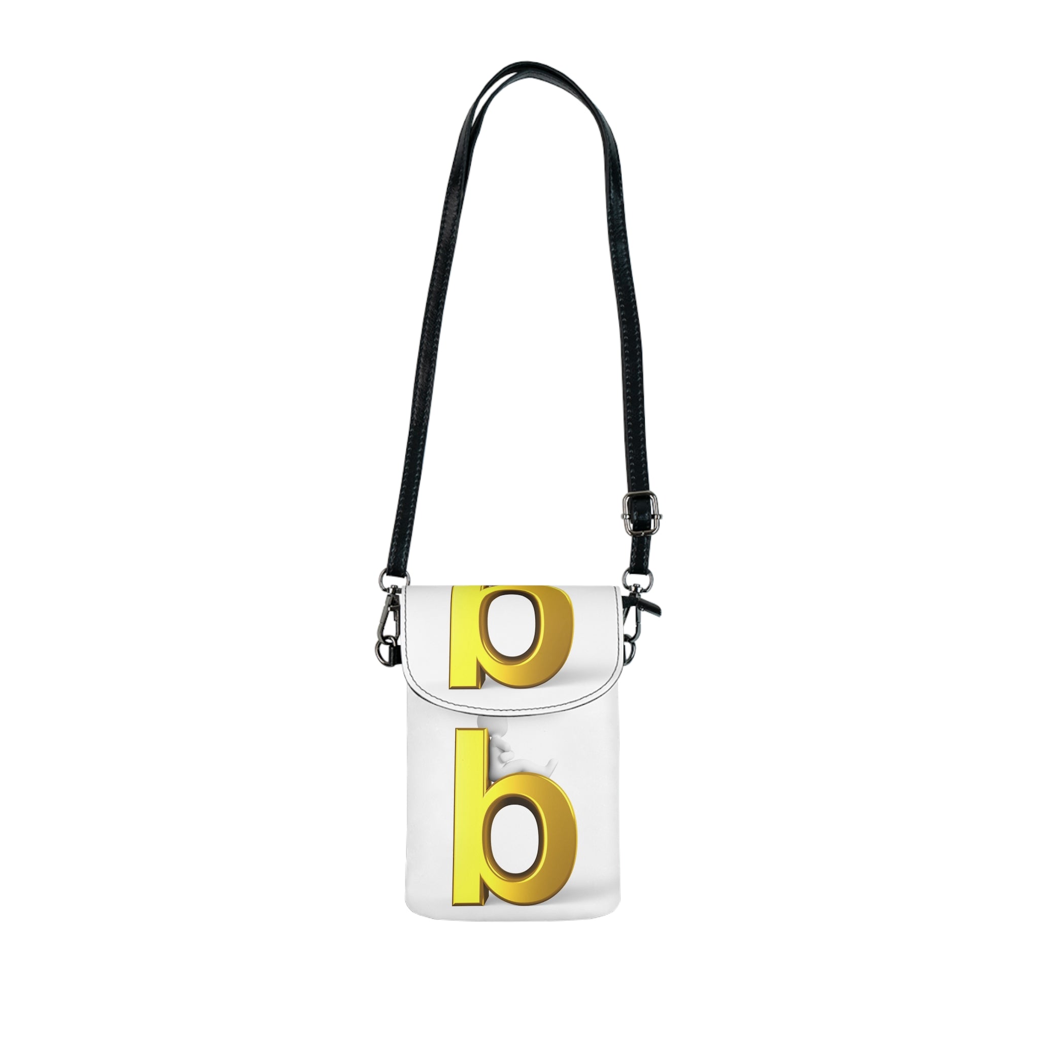 Yellow 3D Letter b Small Cell Phone Wallet | Crossbody Phone Pouch