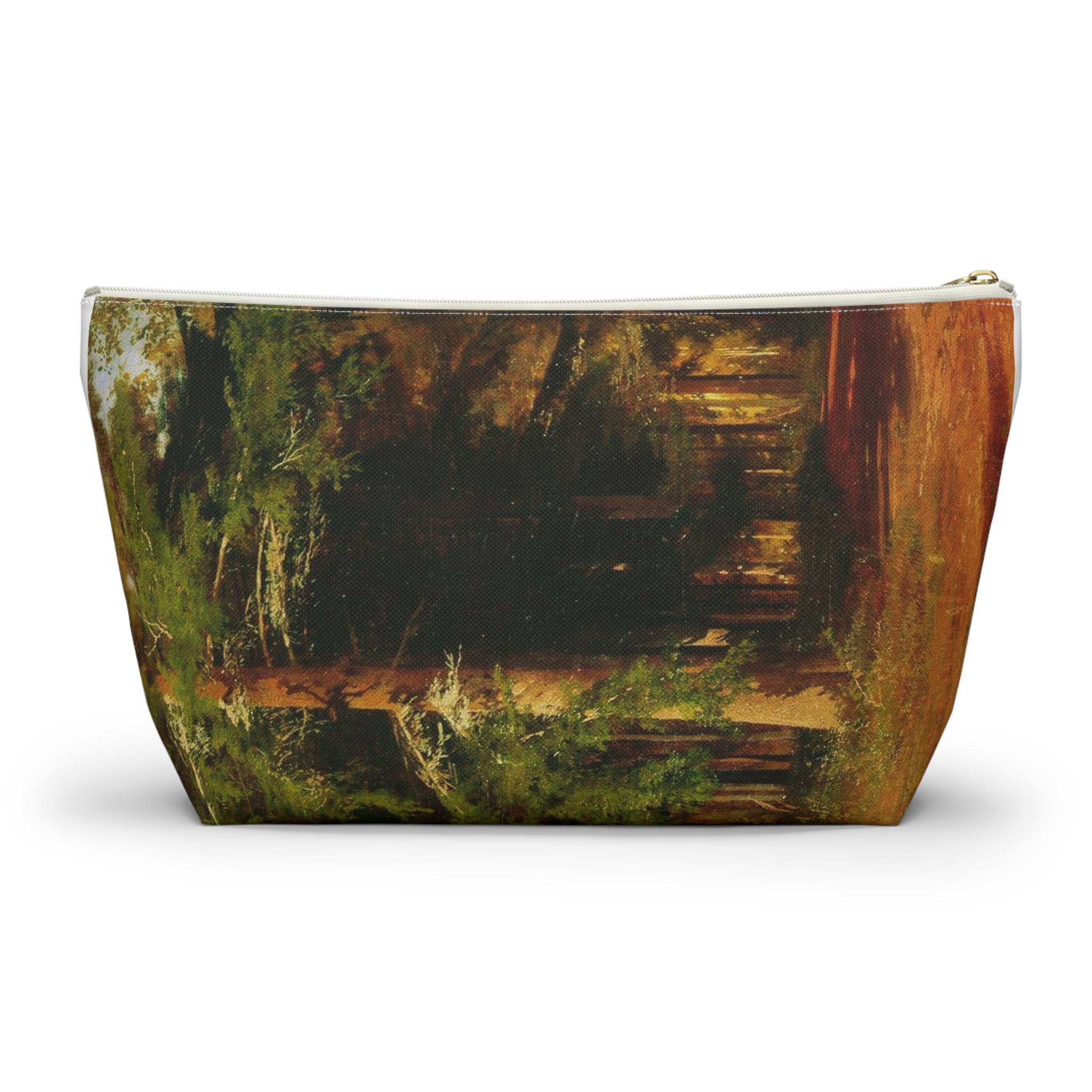 Forest Path Accessory Pouch | T-Bottom Cosmetic Bag, Woodland Nature Print