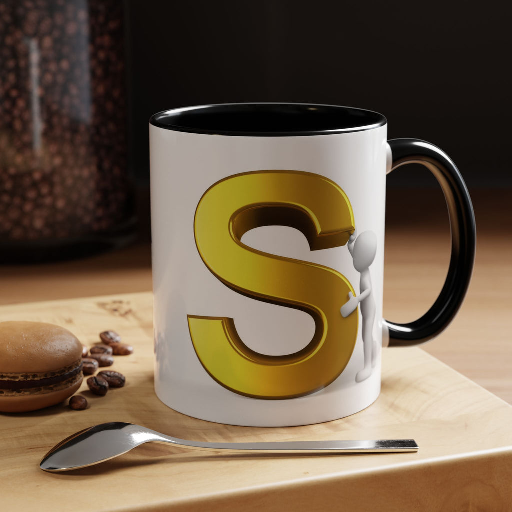 Gold Letter S Initial Mug | Accent Coffee Mug