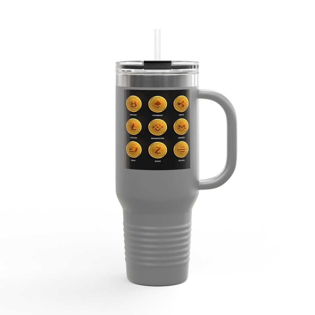 Crypto Currencies Icons 40oz Travel Mug | Insulated Tumbler