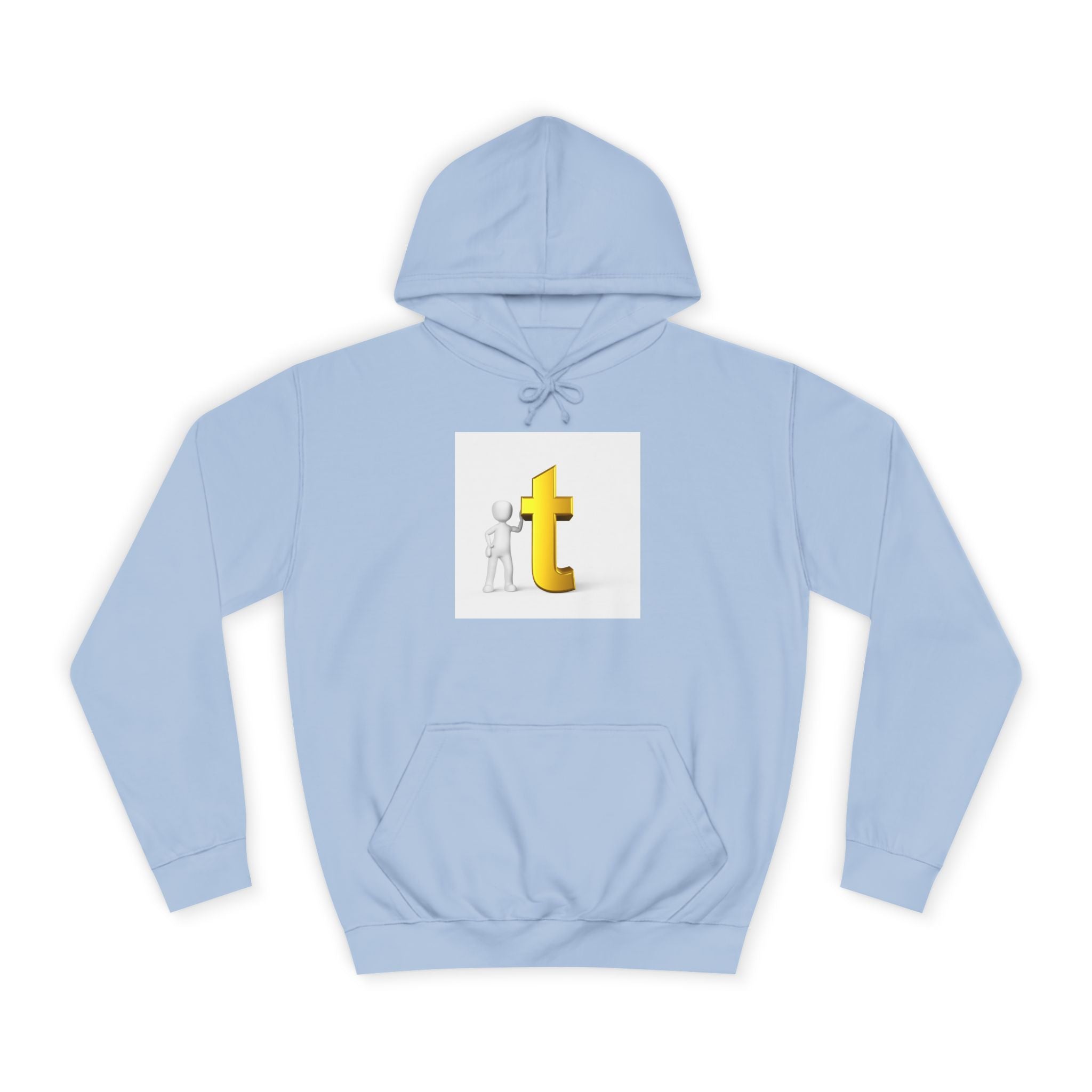 Sweat à capuche 3D Gold Letter T | Sweat-shirt initial minimaliste Letterman