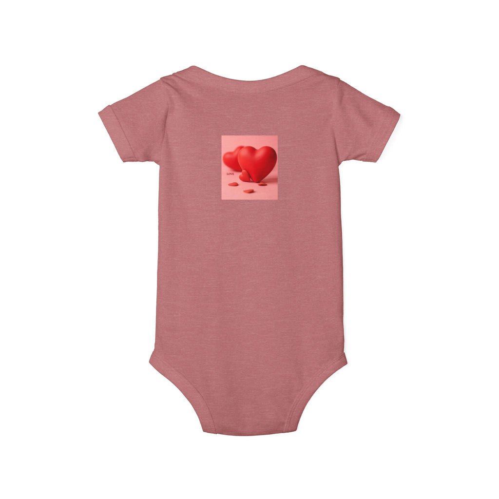 Red Heart Illustration Infant Bodysuit | Cute Valentine Baby Onesie