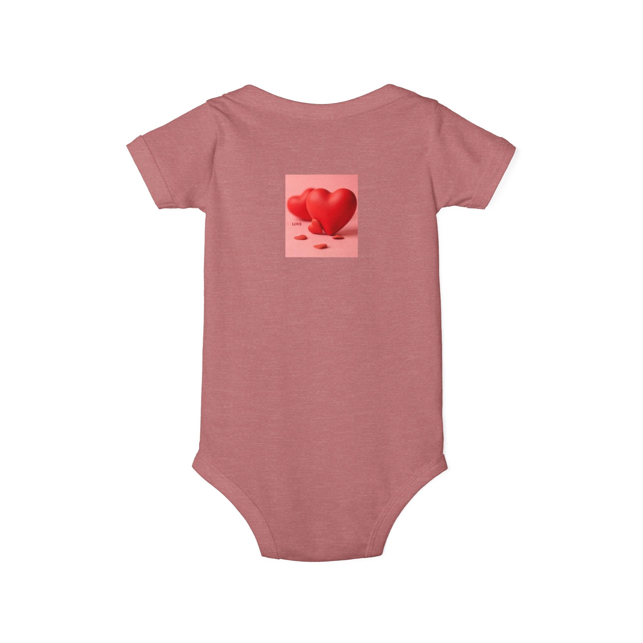 Red Heart Illustration Infant Bodysuit | Cute Valentine Baby Onesie