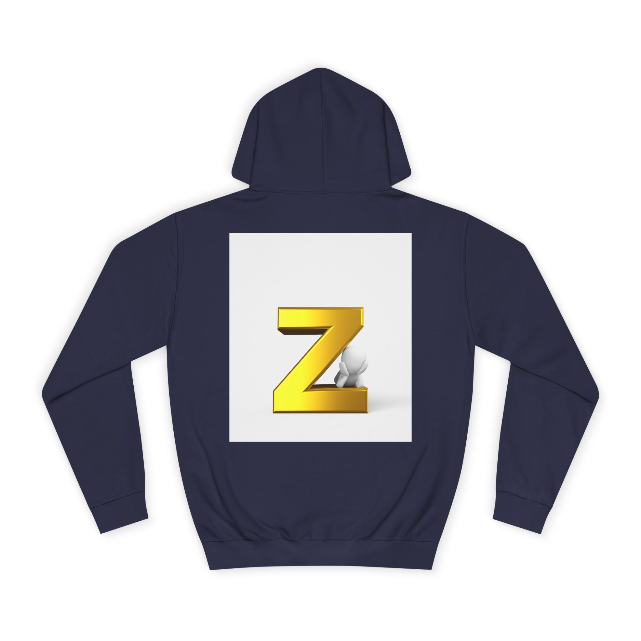 Gold 3D Letter Z Hoodie | Initial Monogram Pullover