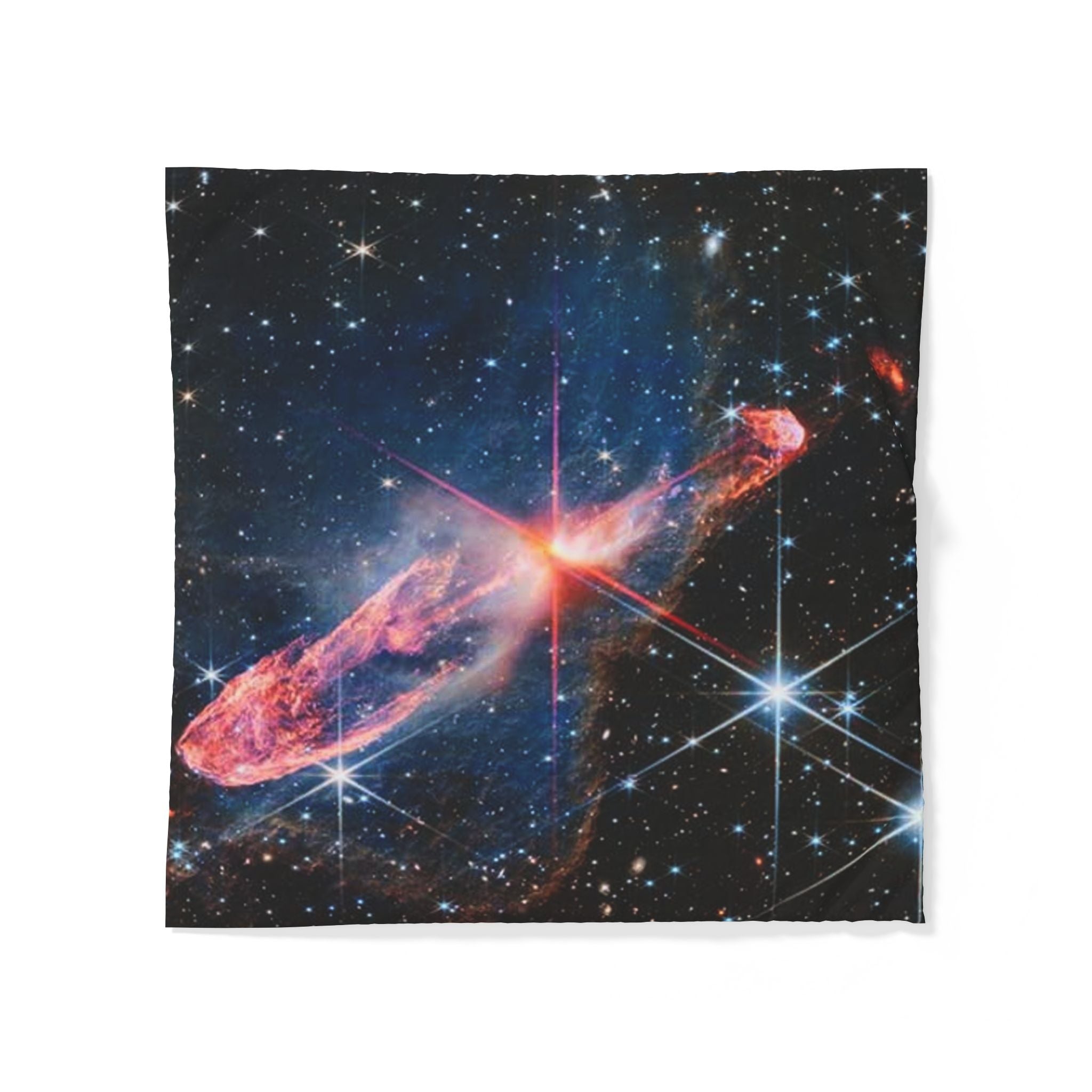 Housse de couette imprimée galaxie nébuleuse | Parure de lit étoiles cosmiques
