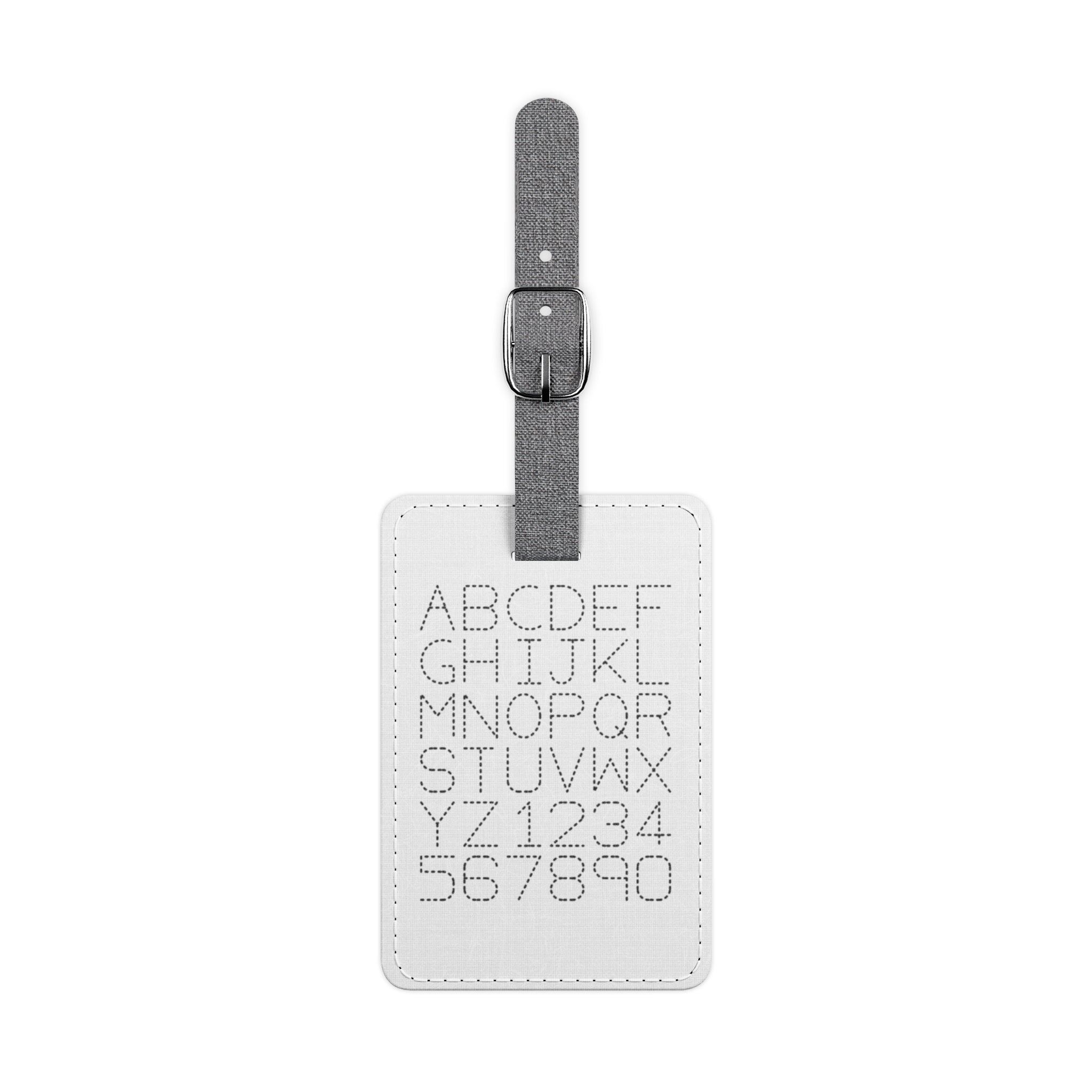 Monogram Alphabet Numbers Luggage Tag | Saffiano Polyester Rectangle