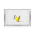 Gold Letter V Monogram Acrylic Serving Tray | Modern Initial Decor