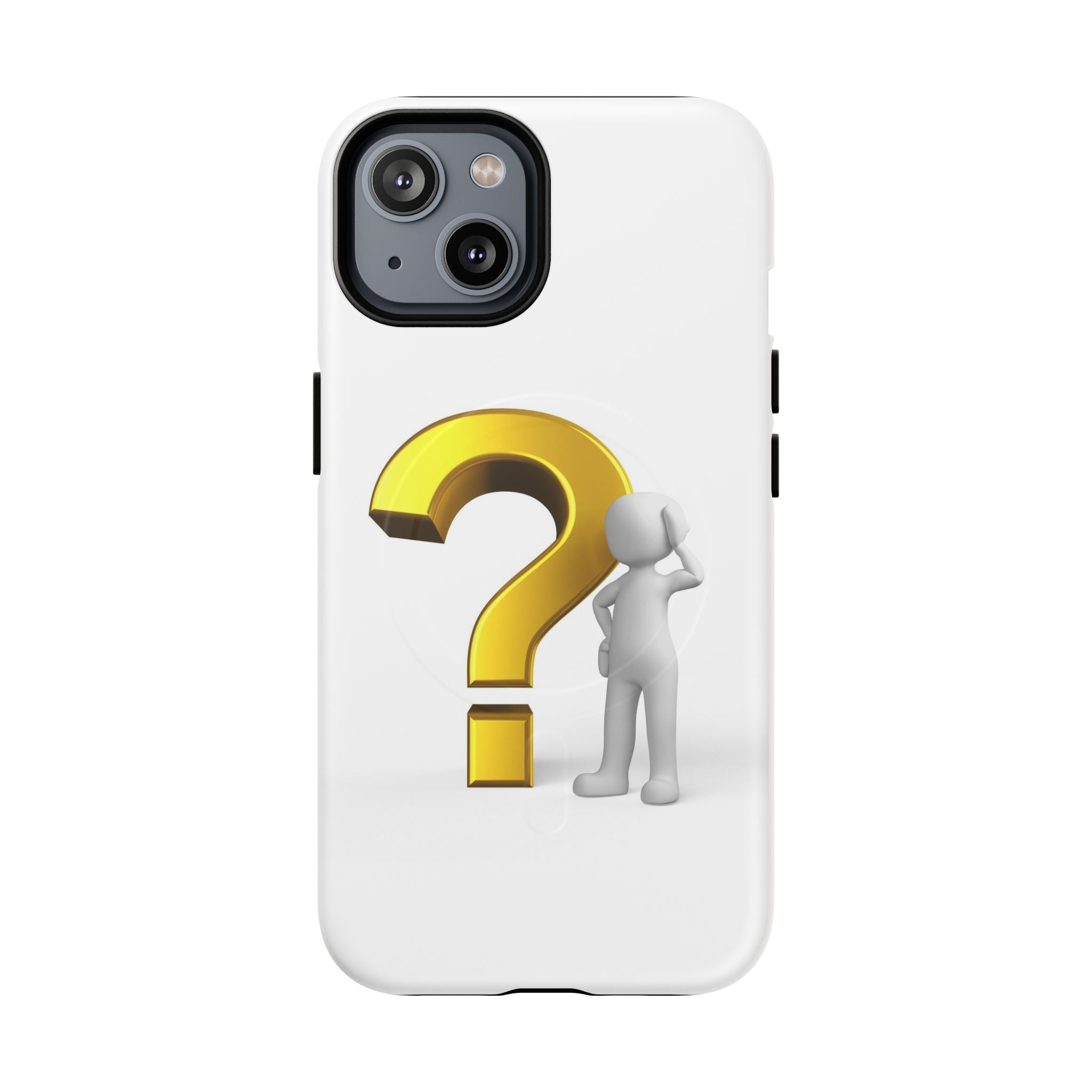Coque de téléphone 3D point d'interrogation | Coque magnétique robuste