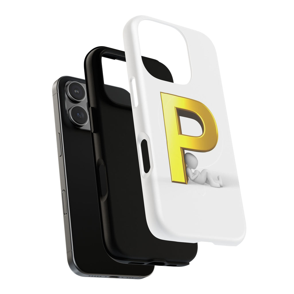Gold Letter P Monogram Phone Case | Tough Magnetic Case