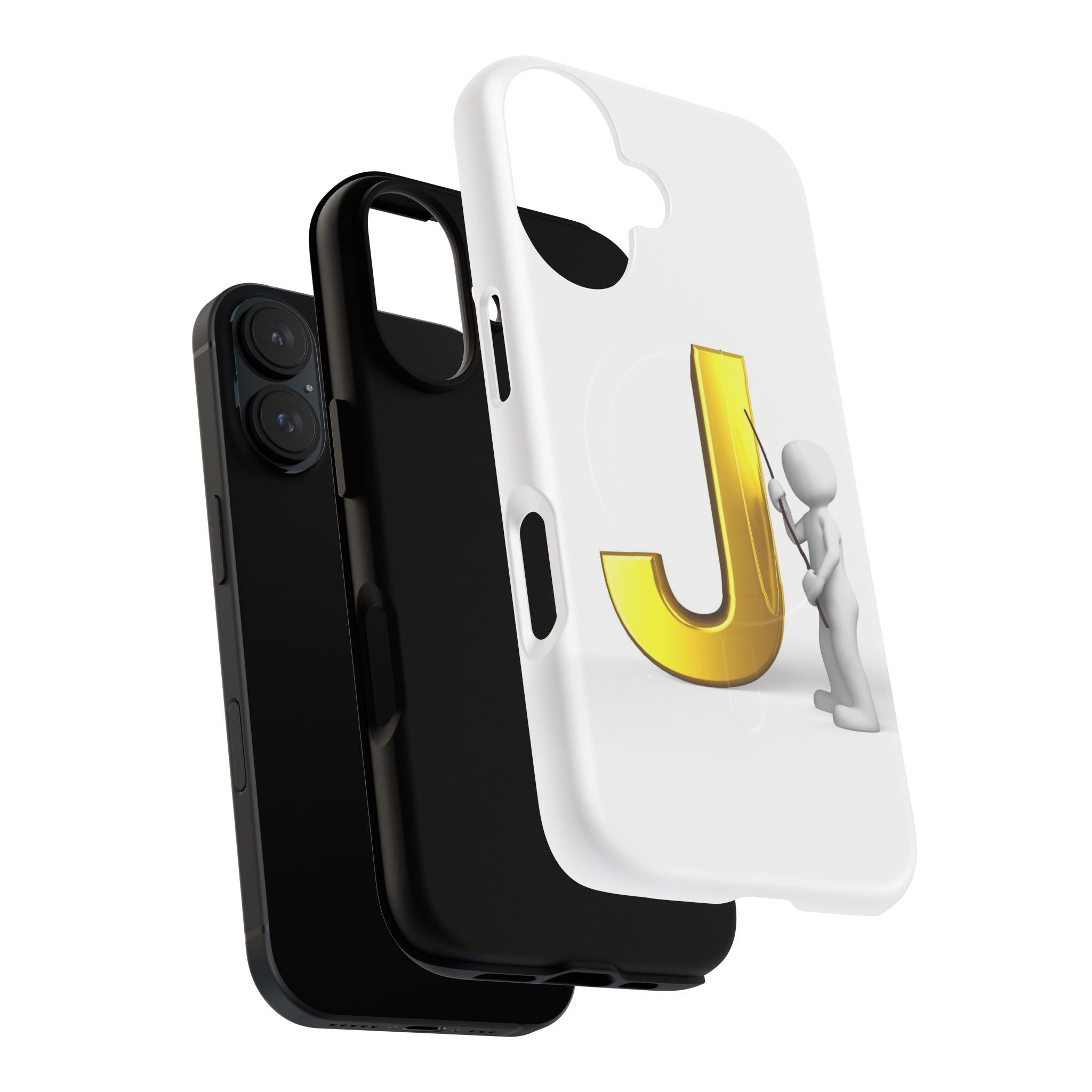 Gold Letter J with Painter Figure Phone Case | Tough Magnetic Case