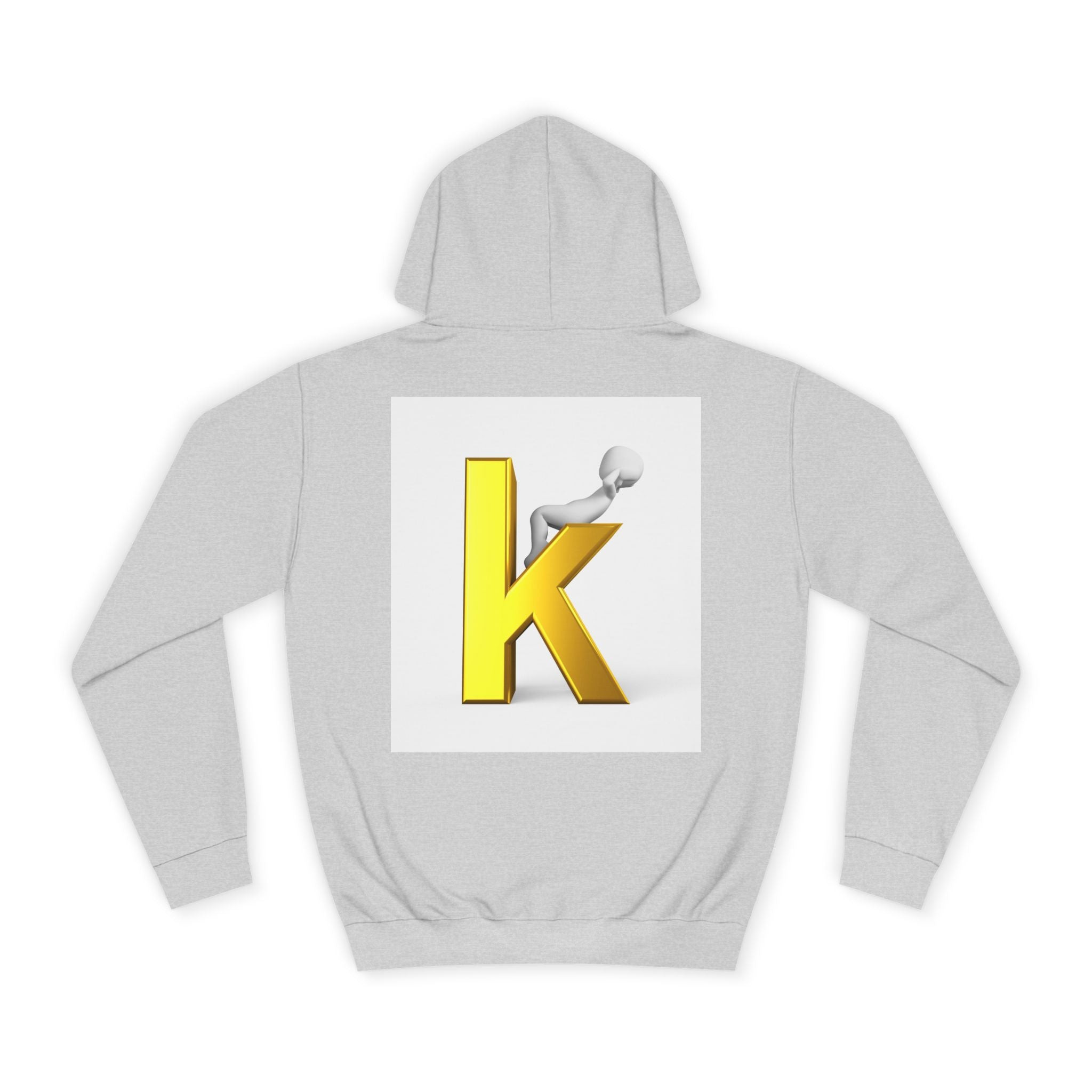 Gold 3D Letter K Hoodie | Monogram Initial K Sweatshirt