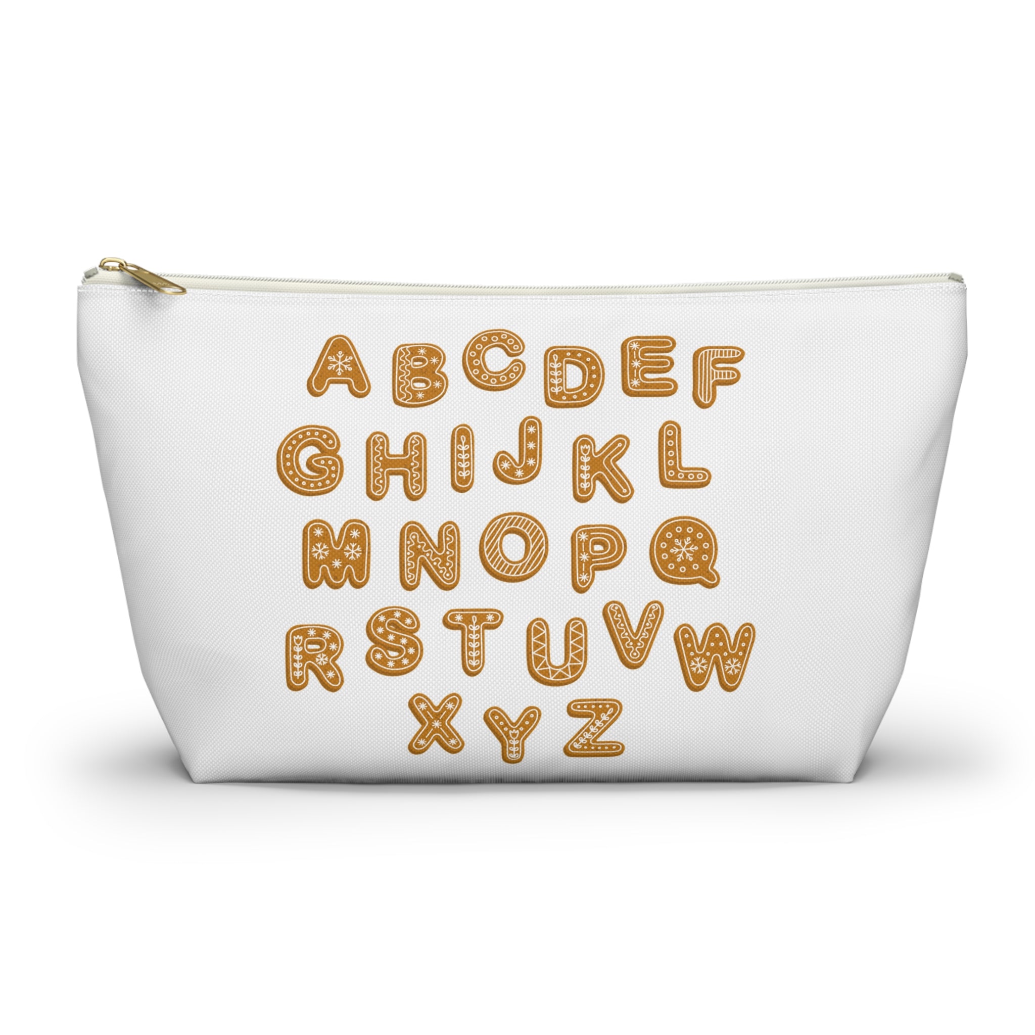 Trousse à accessoires Lettres de l'alphabet Biscuits | Trousse de maquillage zippée