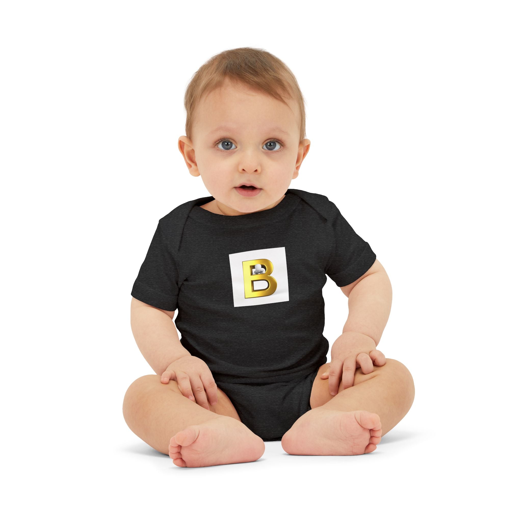 Gold B Letter  Baby Bodysuit | Infant Jersey One Piece