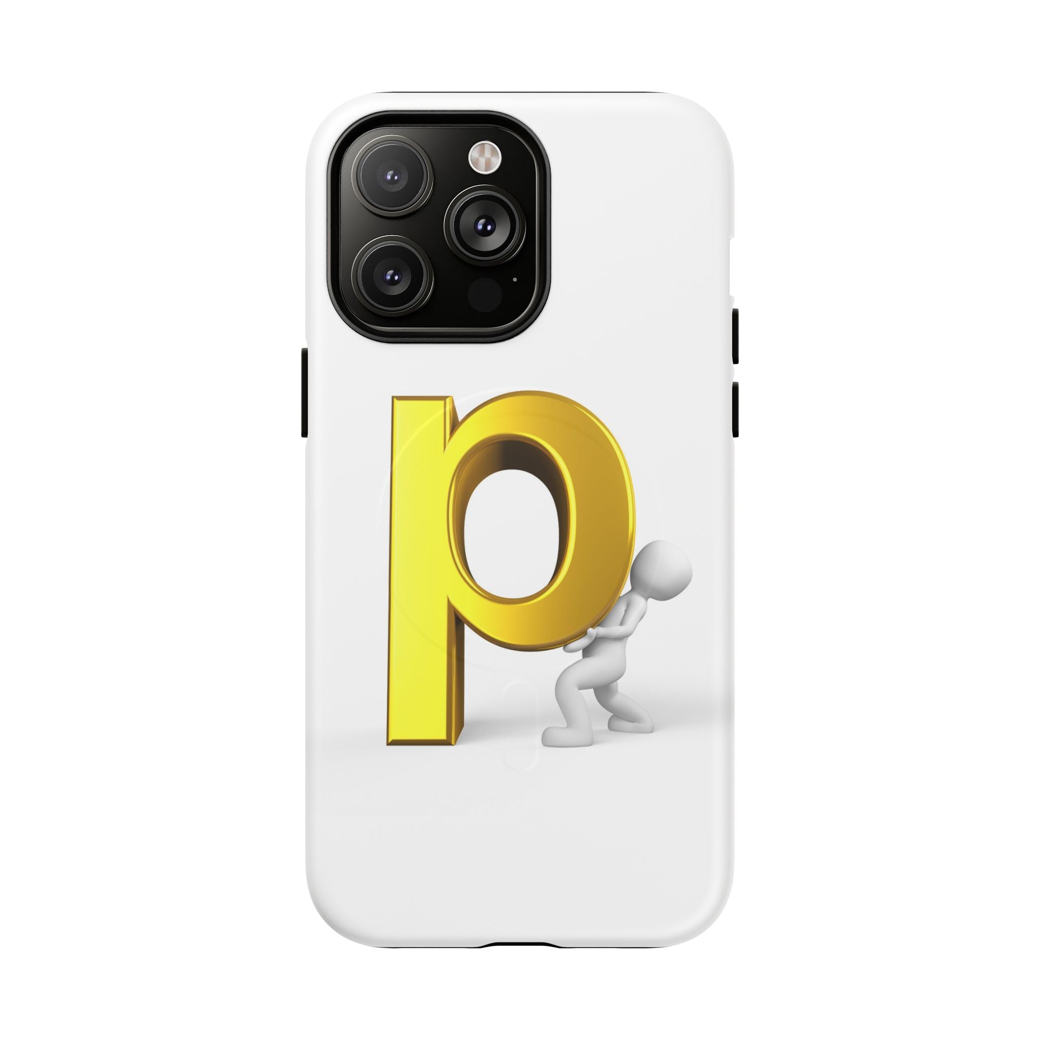 3D Gold Letter P Phone Case | Tough Magnetic Phone Case
