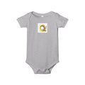 Gold Letter Q with Cute Figure Infant One Piece | Baby Monogram Bodysuit