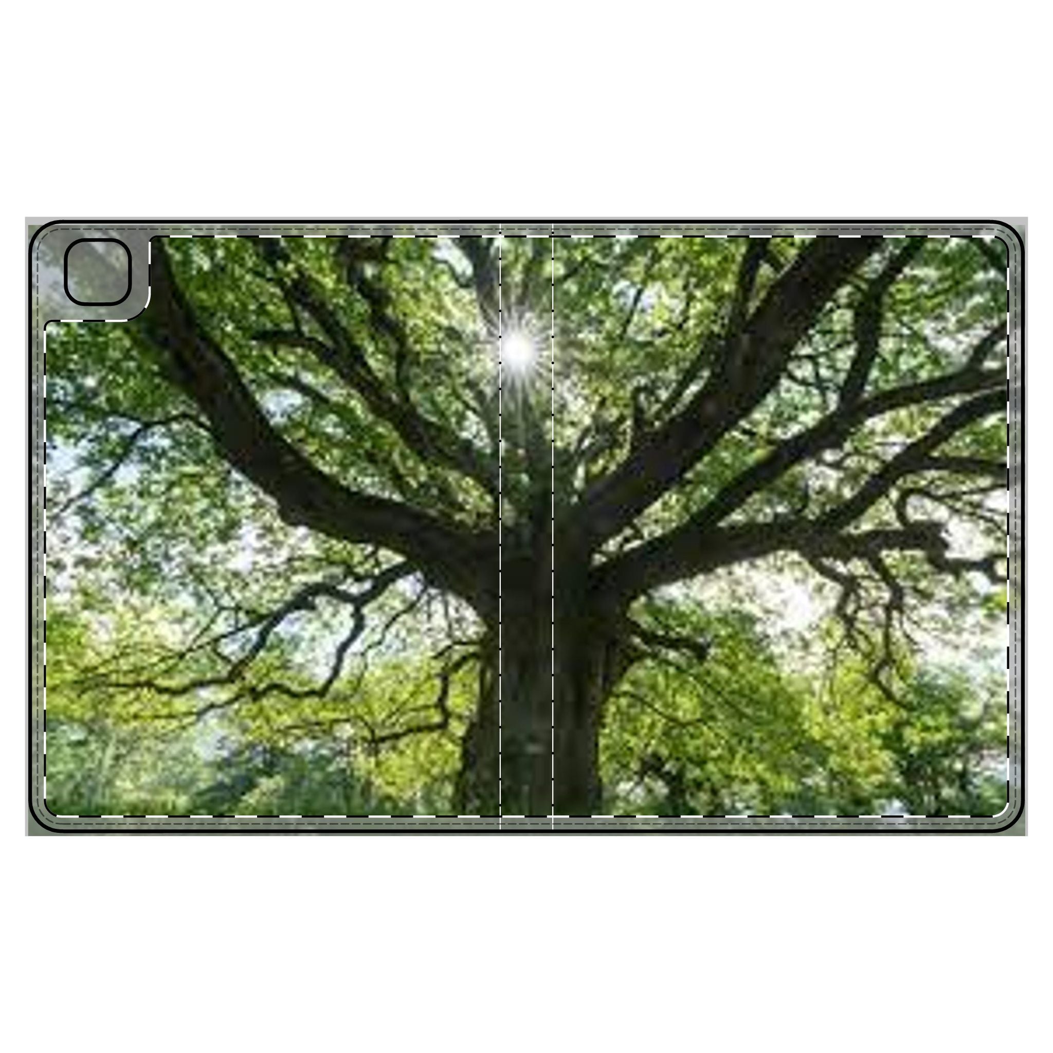 Sunlit Oak Tree Tablet Folio Case | Nature Tree Branches Forest