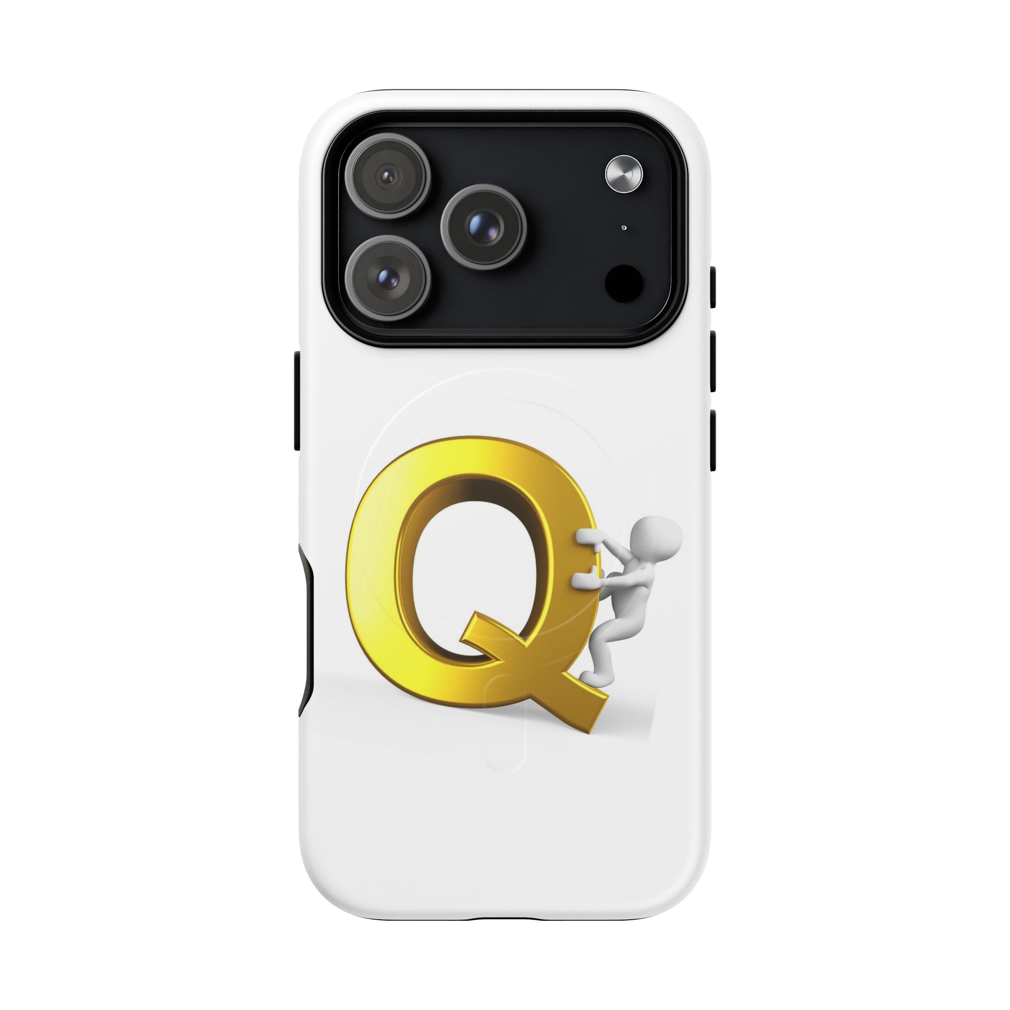 Coque de téléphone motif Lettre Q dorée | Coque de protection magnétique