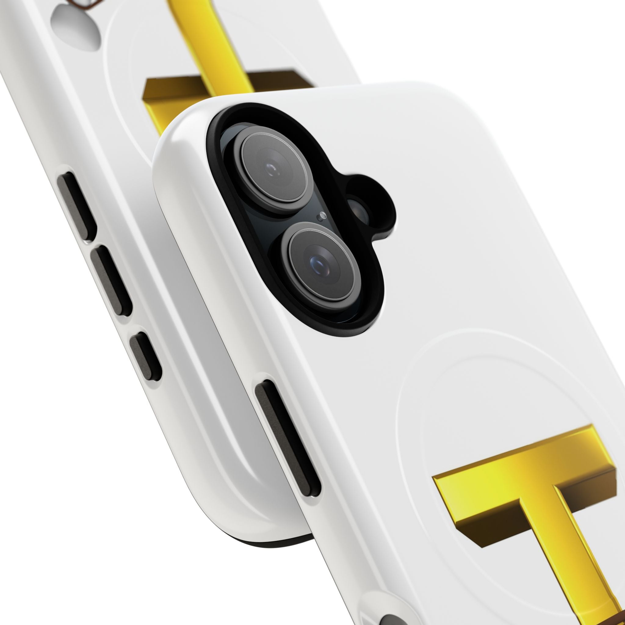 Gold Letter T with Tugging Figure phone case | Magnetic Tough Case