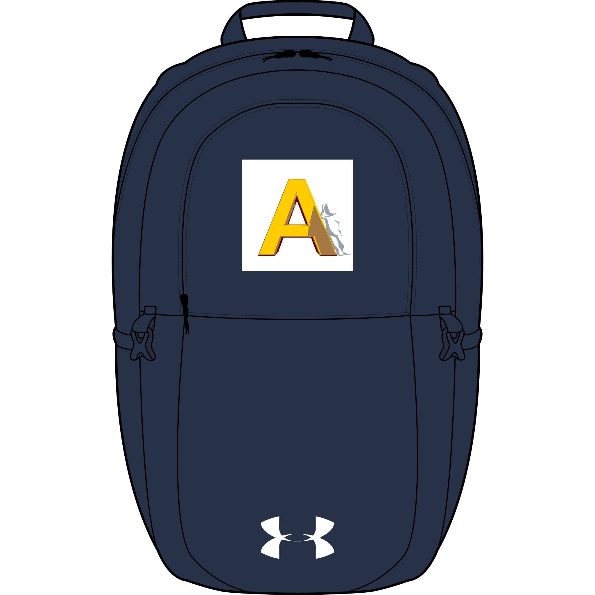 Yellow Letter A Mountain Logo Backpack | Embroidered