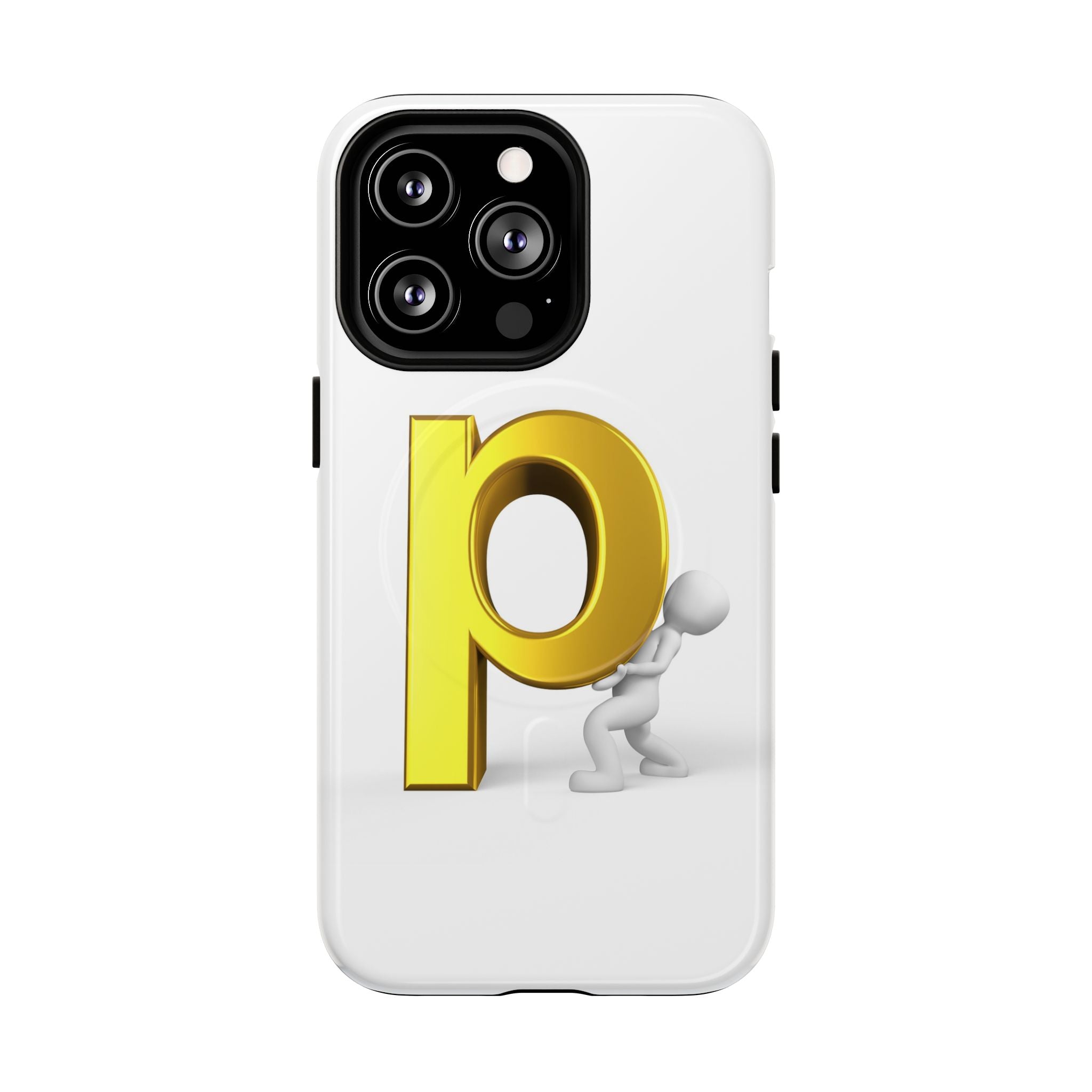 3D Gold Letter P Phone Case | Tough Magnetic Phone Case
