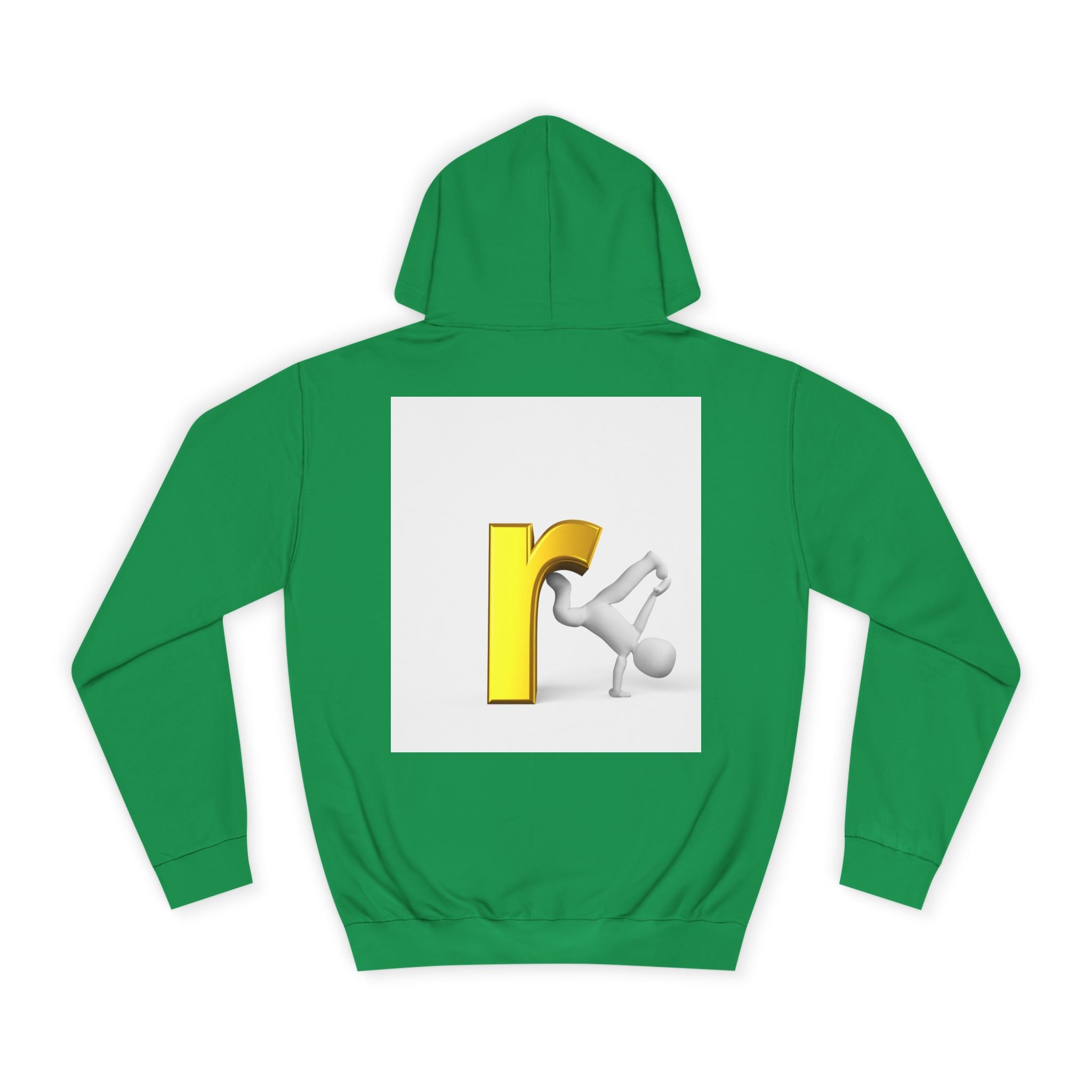 Yellow Letter R Character Hoodie | Playful Typographic Design