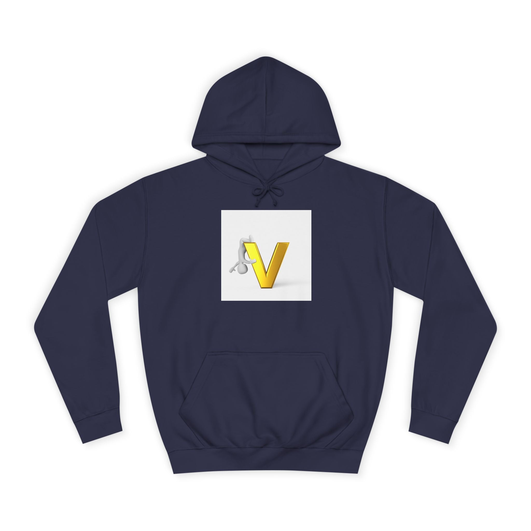 Sweat à capuche 3D lettre V dorée | Sweat initial lettre V