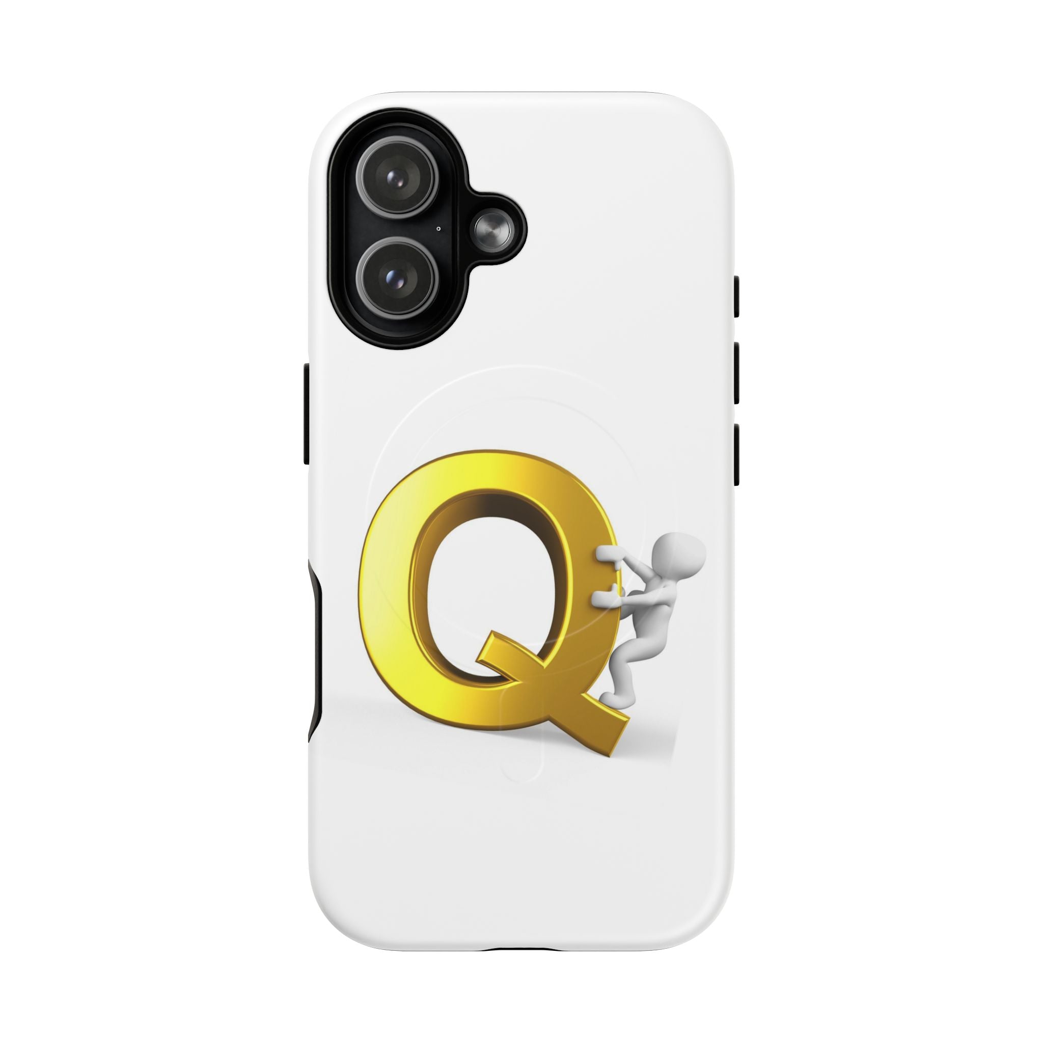 Coque de téléphone motif Lettre Q dorée | Coque de protection magnétique