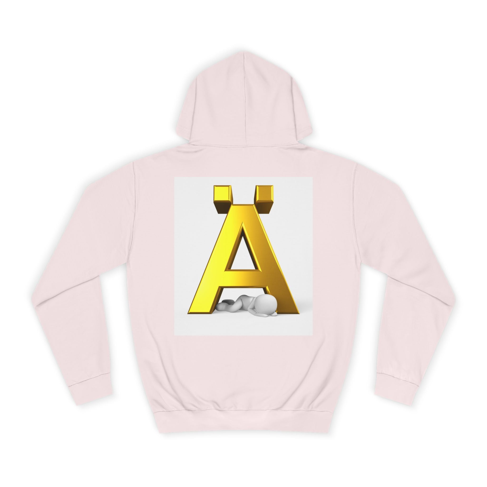 Gold Letter Ä Hoodie | 3D Metallic A with Rocks