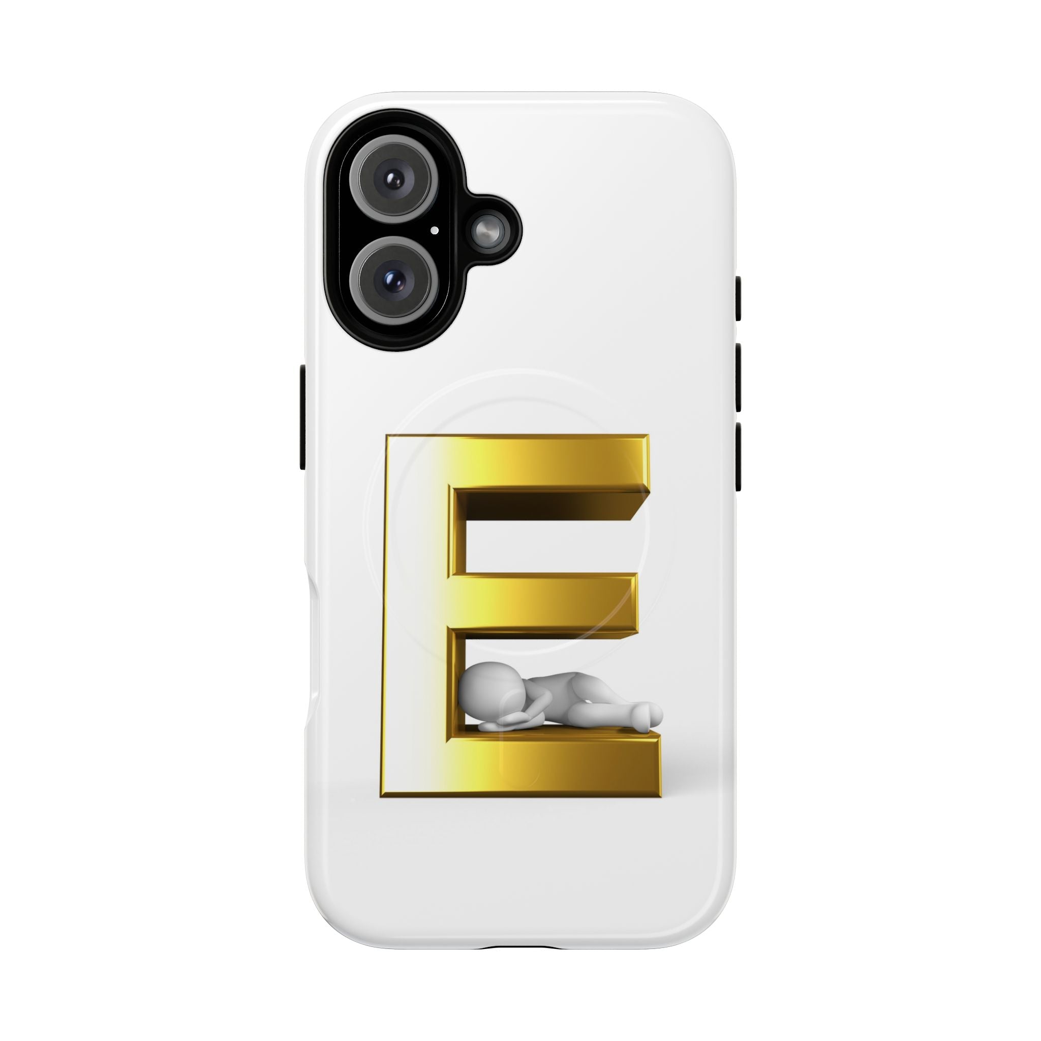 Coque de téléphone Monogramme Lettre E Dorée | Coque Magnétique Renforcée