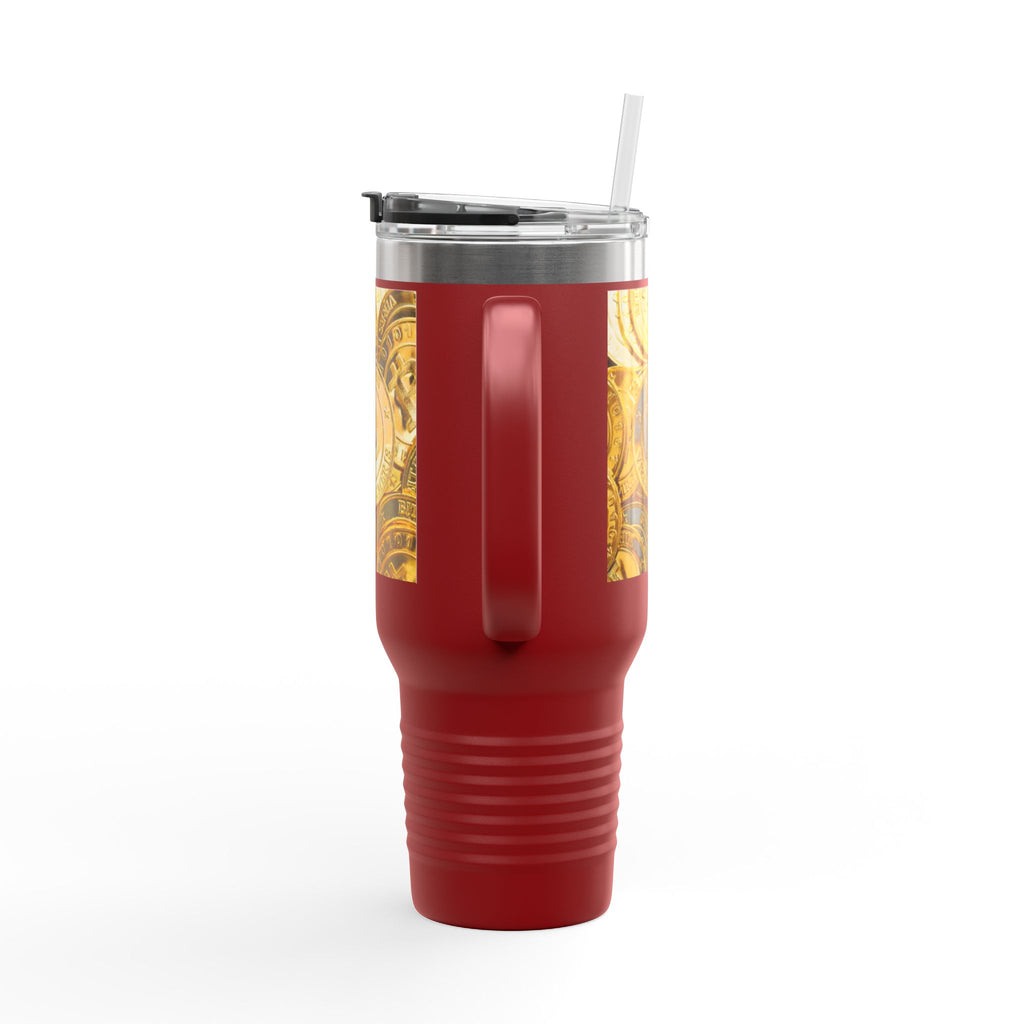 Bitcoin Coin Pattern Travel Mug | 40 oz Insulated Tumbler